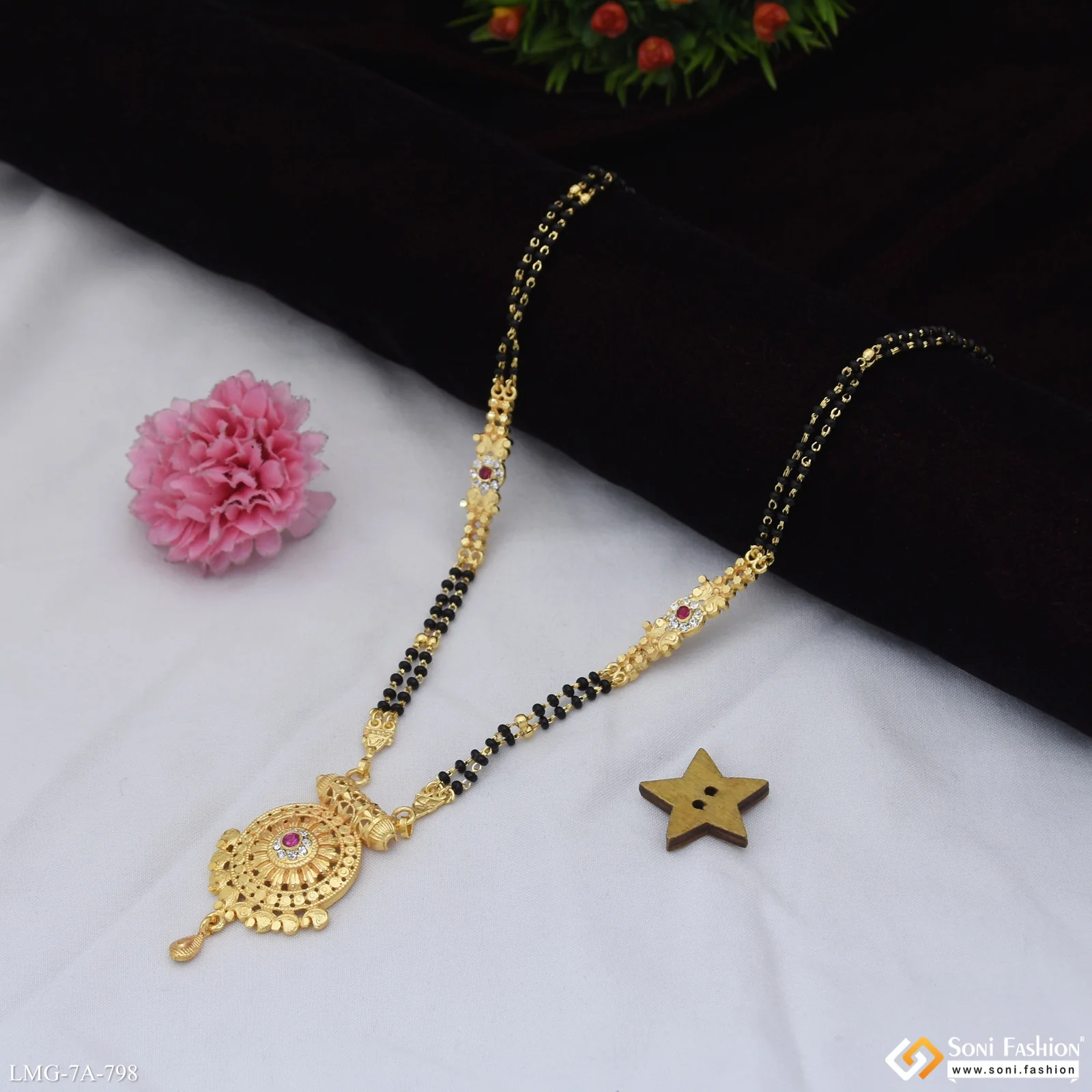 Artisanal Design Gold Plated Mangalsutra for Women - Style A798 - Image 3