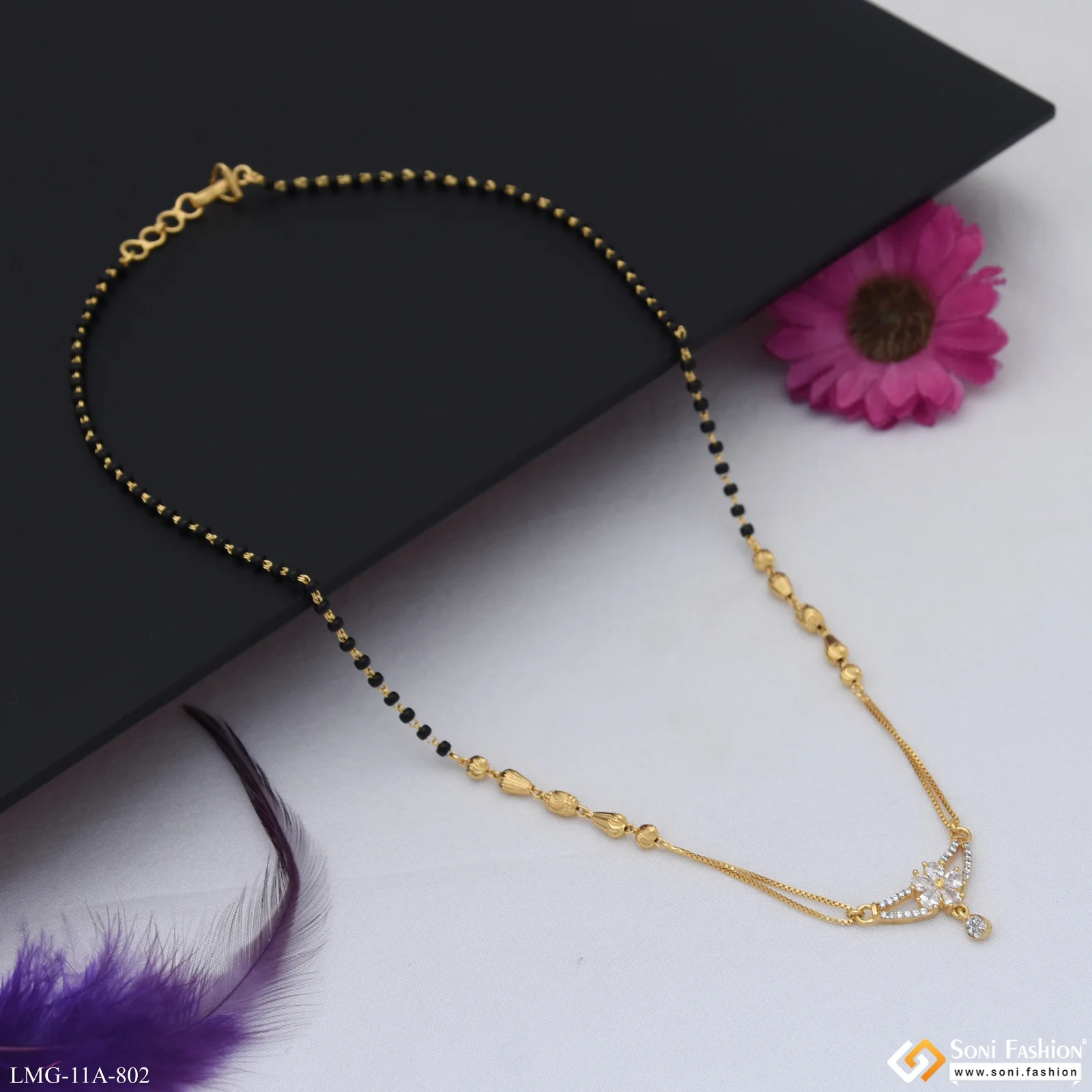 Artisanal Design Gold Plated Mangalsutra for Women - Style A802 - Image 4