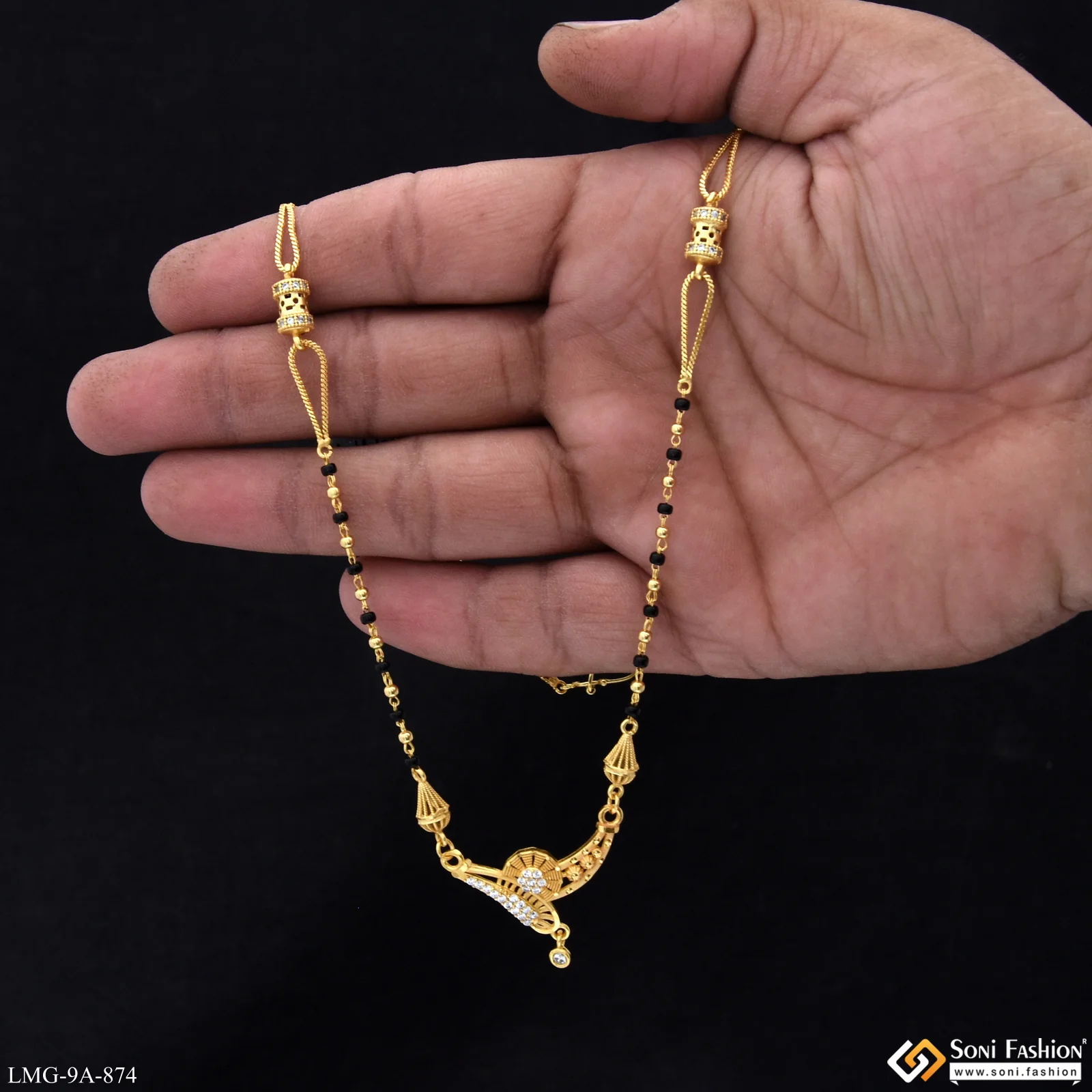 Artisanal Design Gold Plated Mangalsutra for Women - Style A874 - Image 2