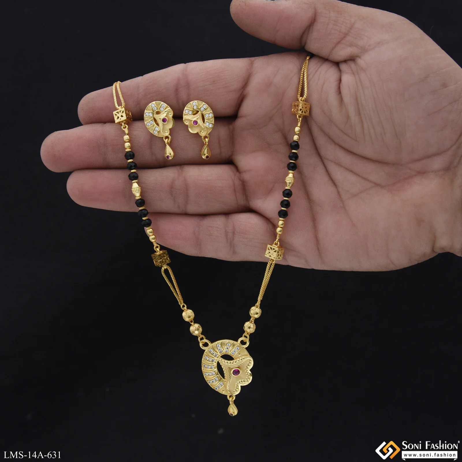 Artisanal Design Gold Plated Mangalsutra Set for Women - Style A631 - Image 2