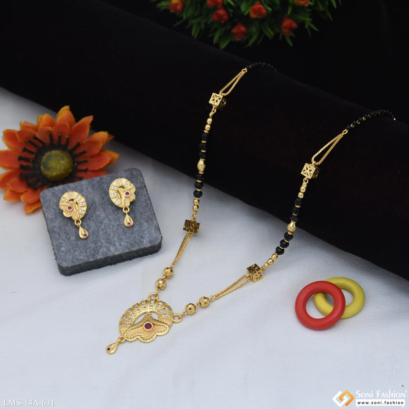 Artisanal Design Gold Plated Mangalsutra Set for Women - Style A631 - Image 3