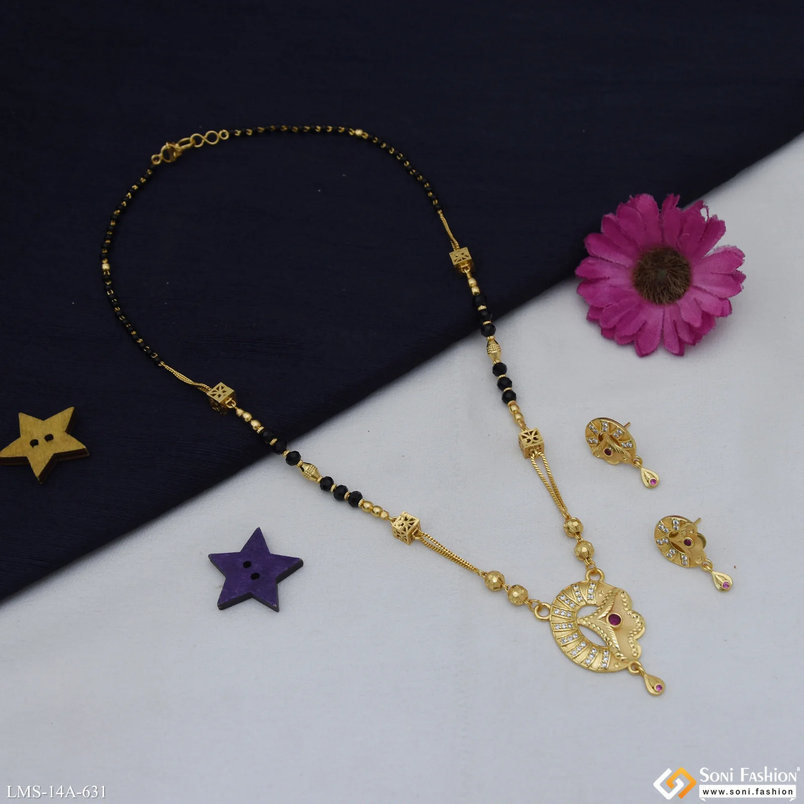 Artisanal Design Gold Plated Mangalsutra Set for Women - Style A631 - Image 4