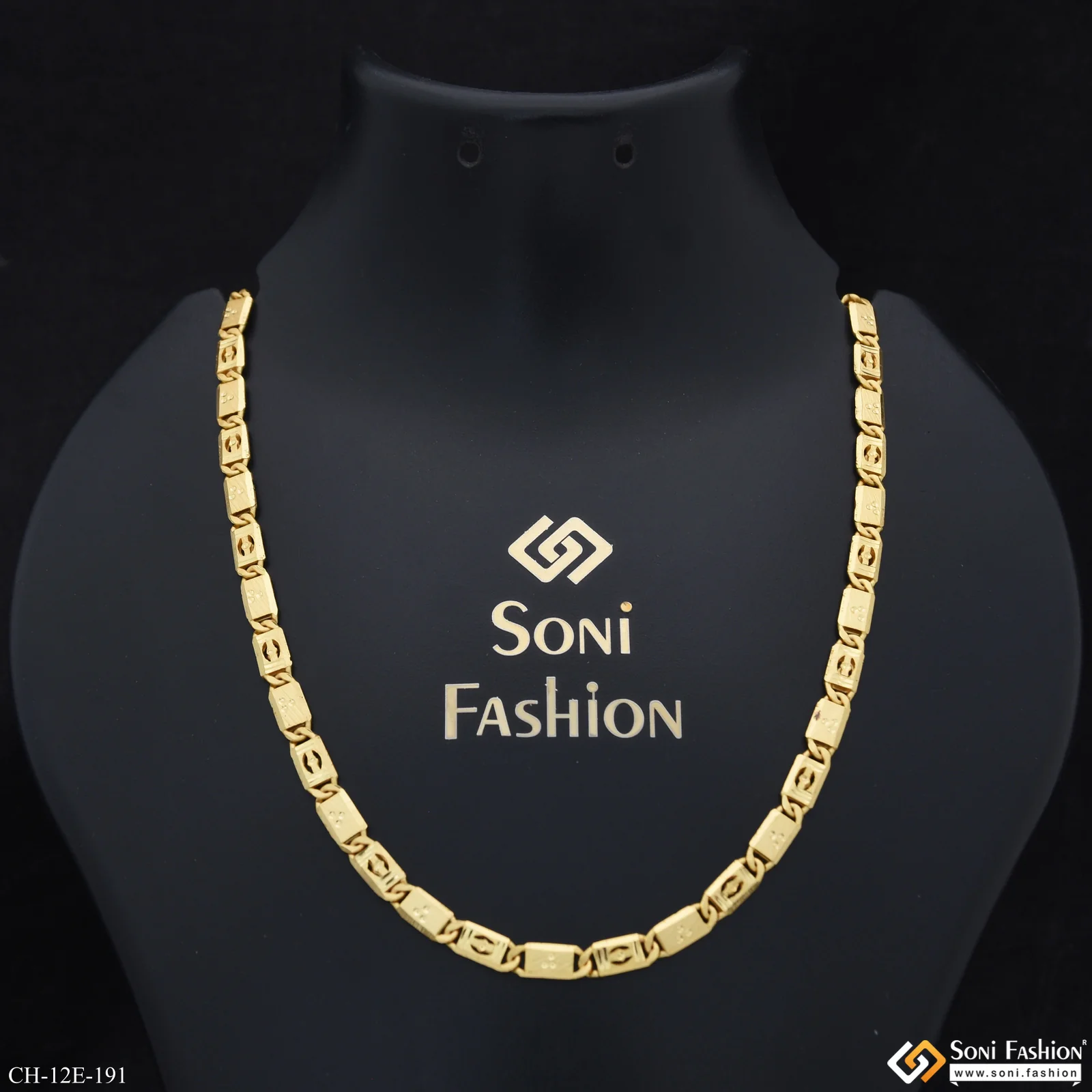 Artisanal Design Gold Plated Nawabi Chain for Men - Style E191 - Image 2