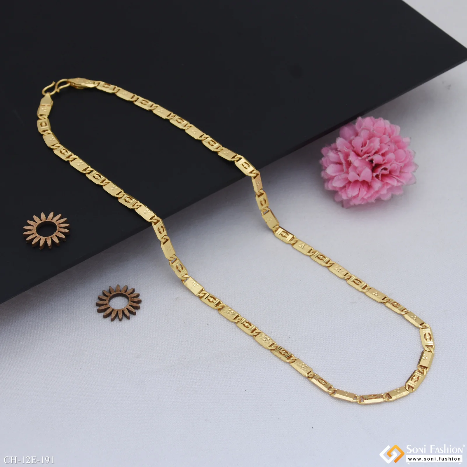 Artisanal Design Gold Plated Nawabi Chain for Men - Style E191 - Image 5