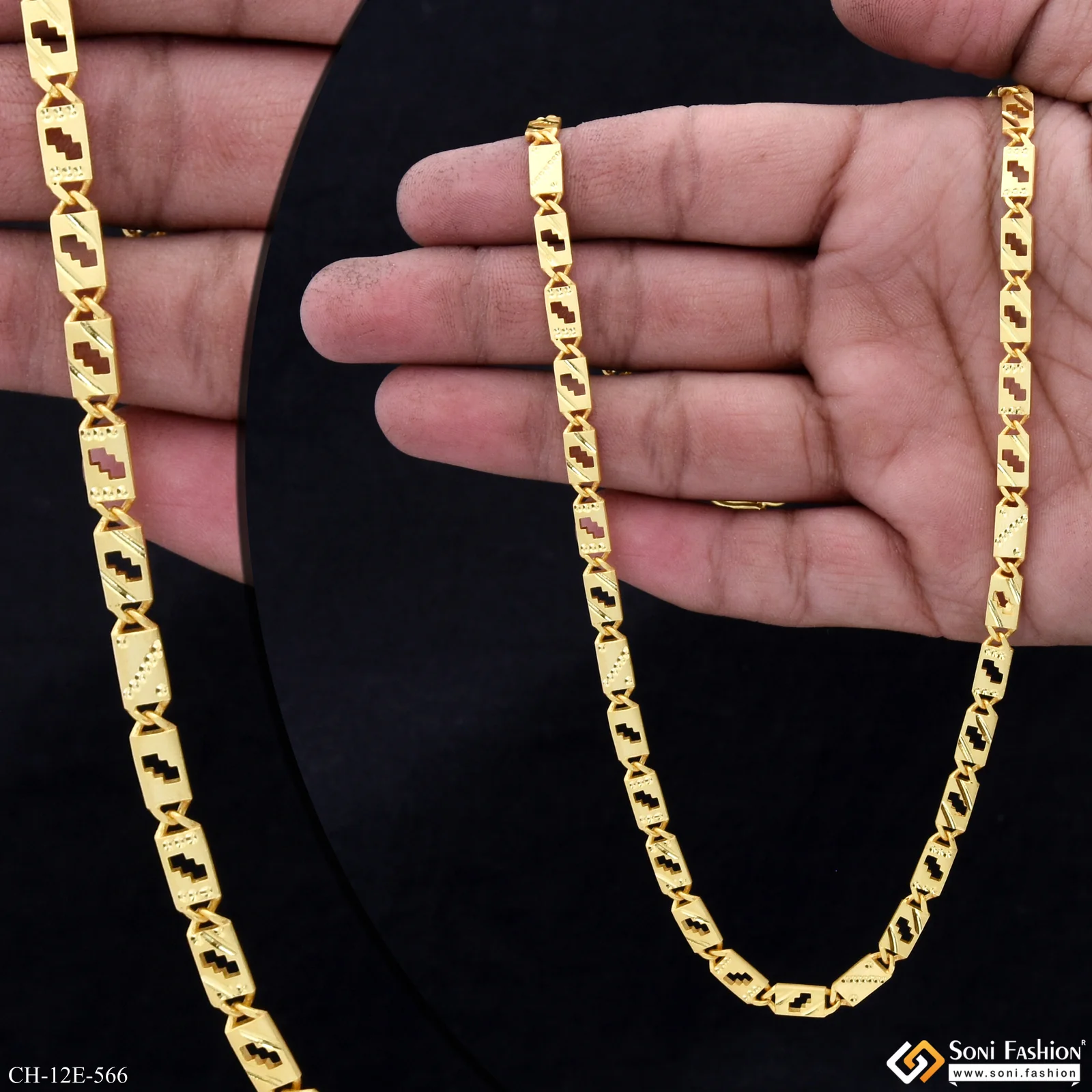 Artisanal Design Gold Plated Nawabi Chain for Men - Style E566 - Image 2