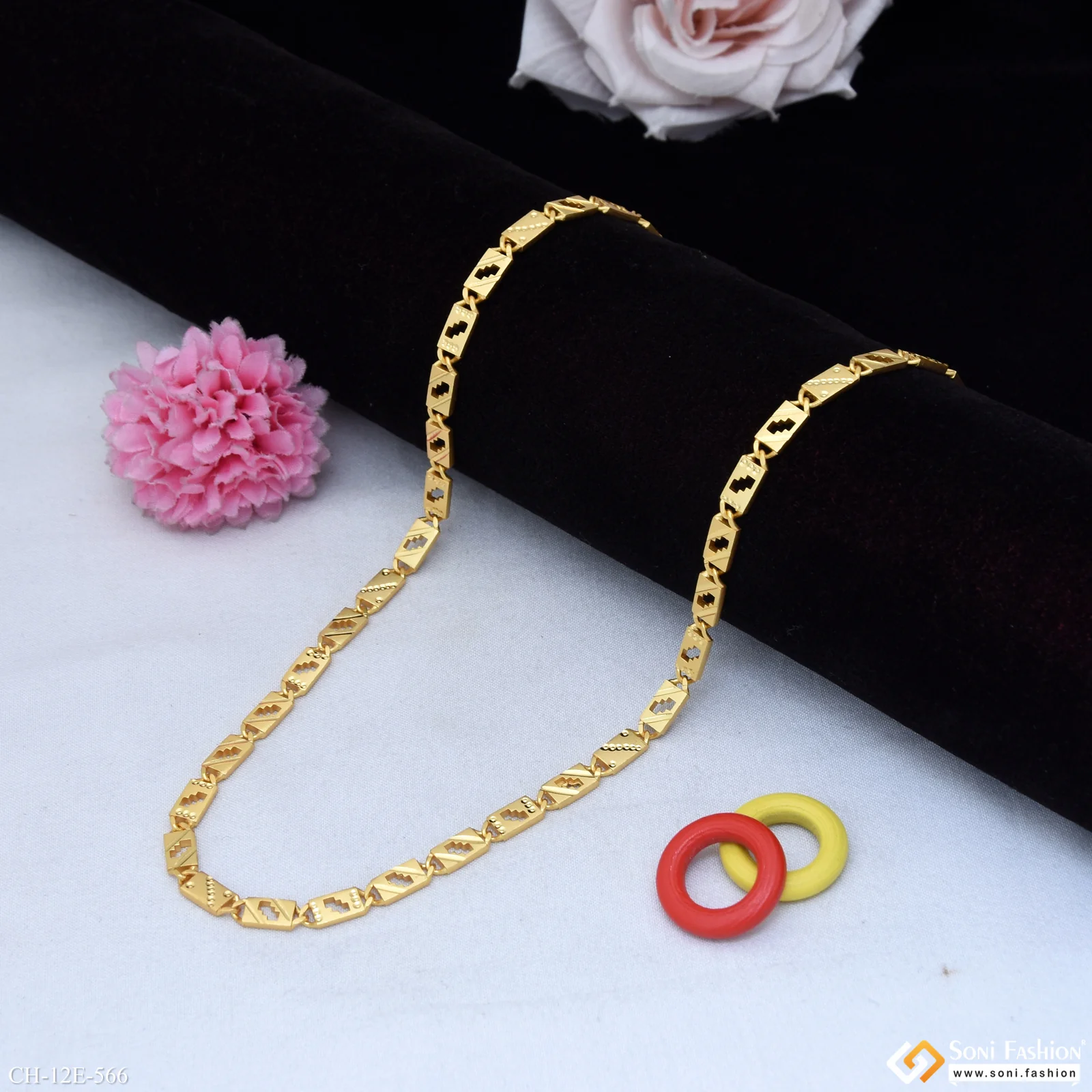 Artisanal Design Gold Plated Nawabi Chain for Men - Style E566 - Image 3