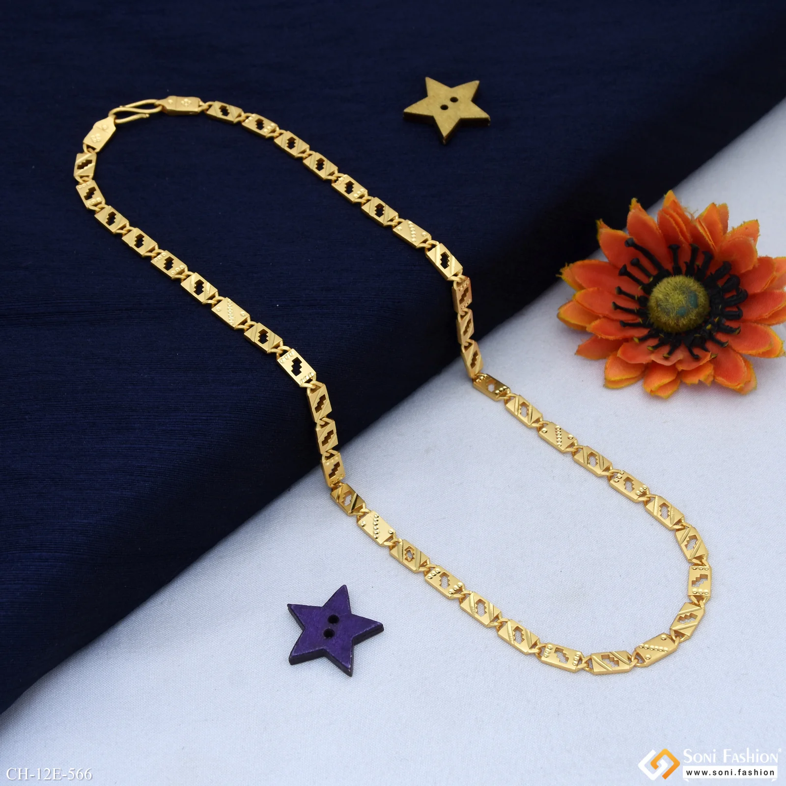 Artisanal Design Gold Plated Nawabi Chain for Men - Style E566 - Image 4