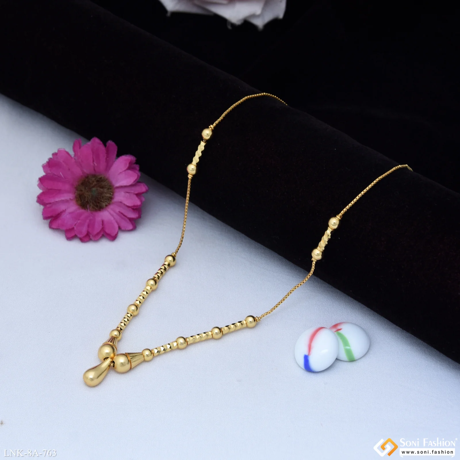 Artisanal Design Gold Plated Necklace for Ladies - Style A763 - Image 3