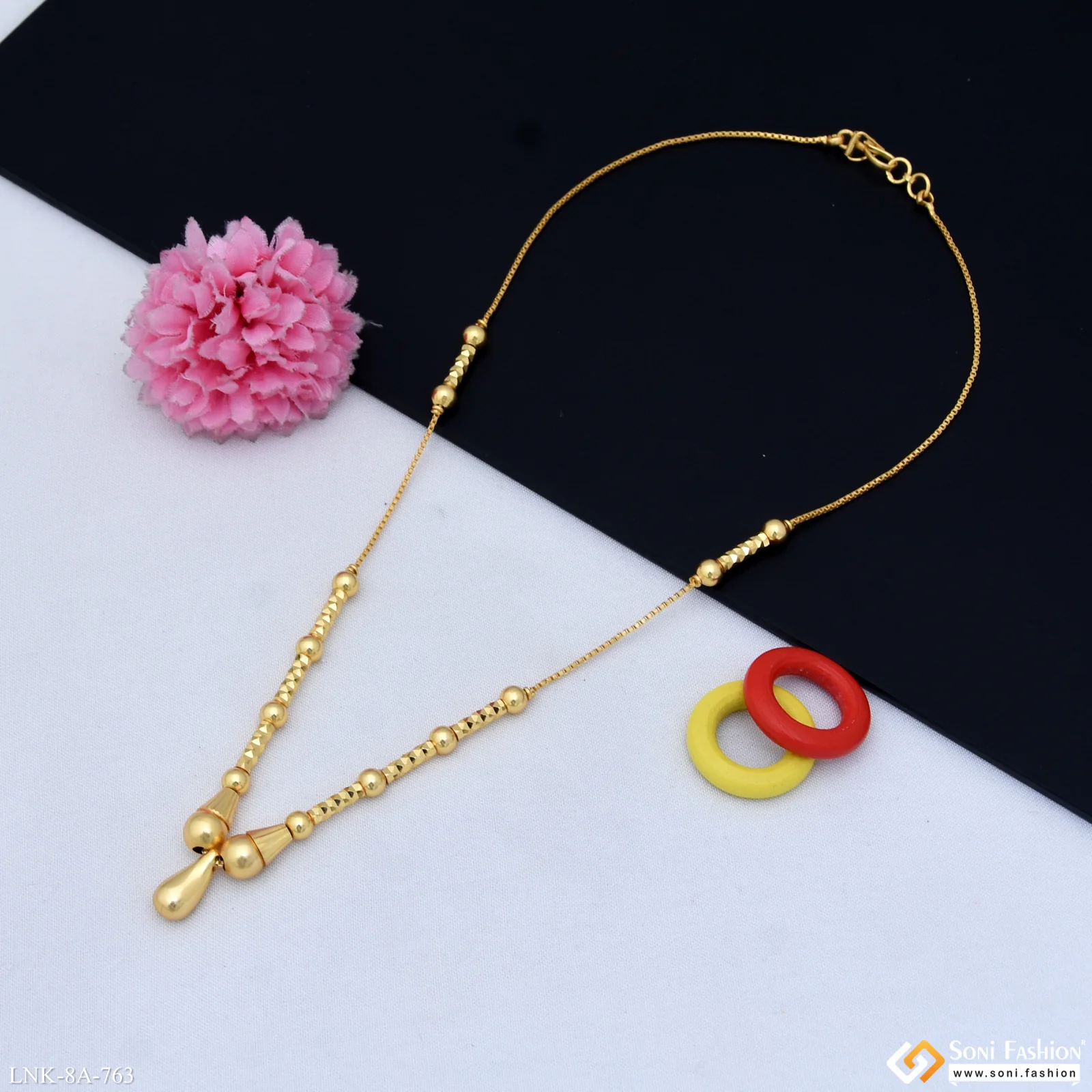 Artisanal Design Gold Plated Necklace for Ladies - Style A763 - Image 4