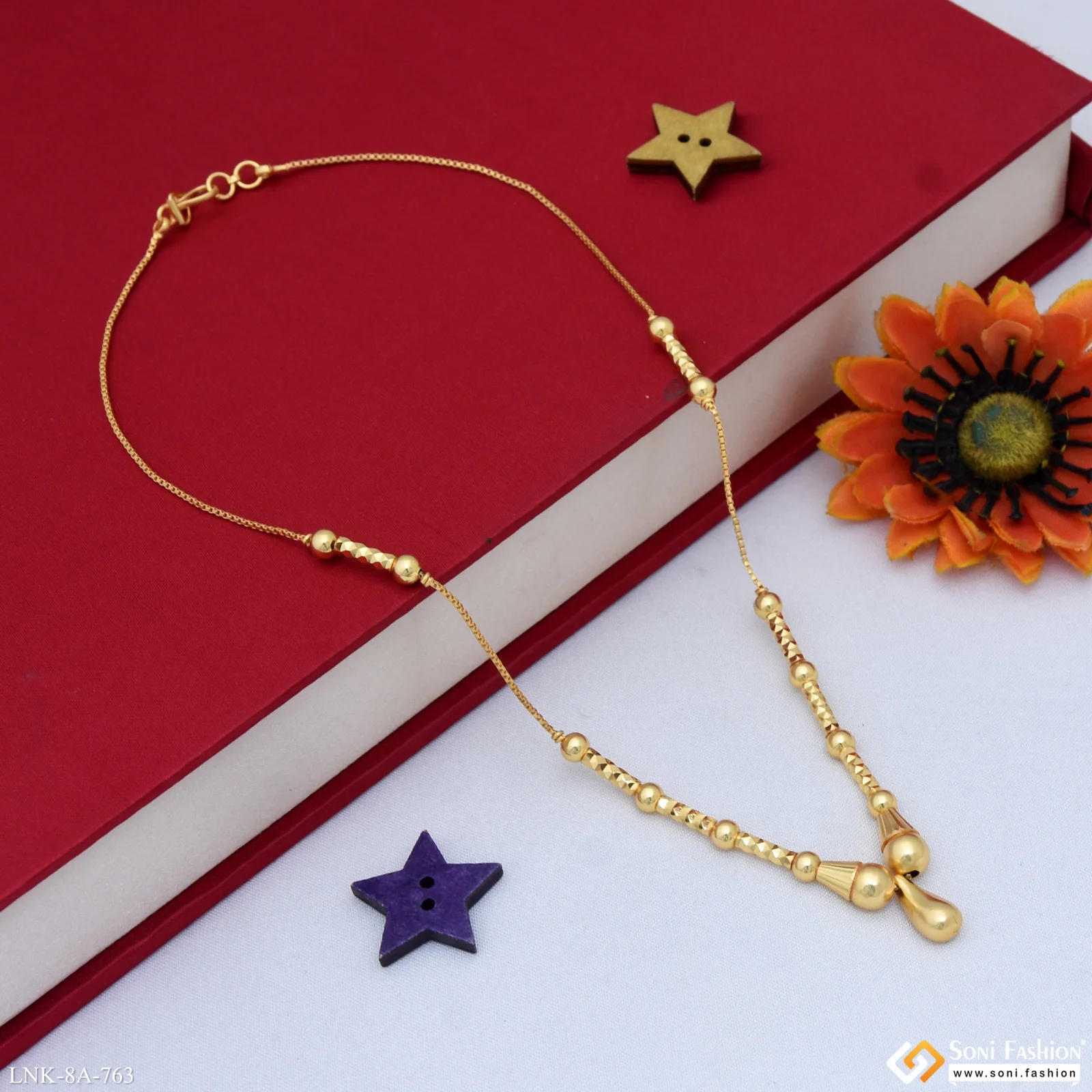 Artisanal Design Gold Plated Necklace for Ladies - Style A763 - Image 5