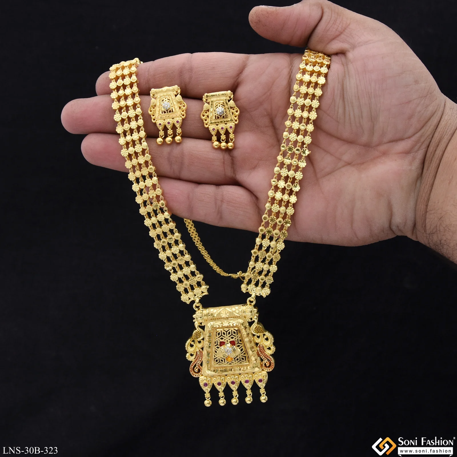 Artisanal Design Gold Plated Necklace Set for Women - Style B323 - Image 2