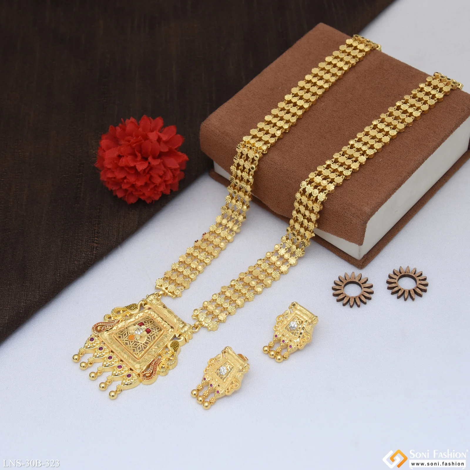 Artisanal Design Gold Plated Necklace Set for Women - Style B323 - Image 5