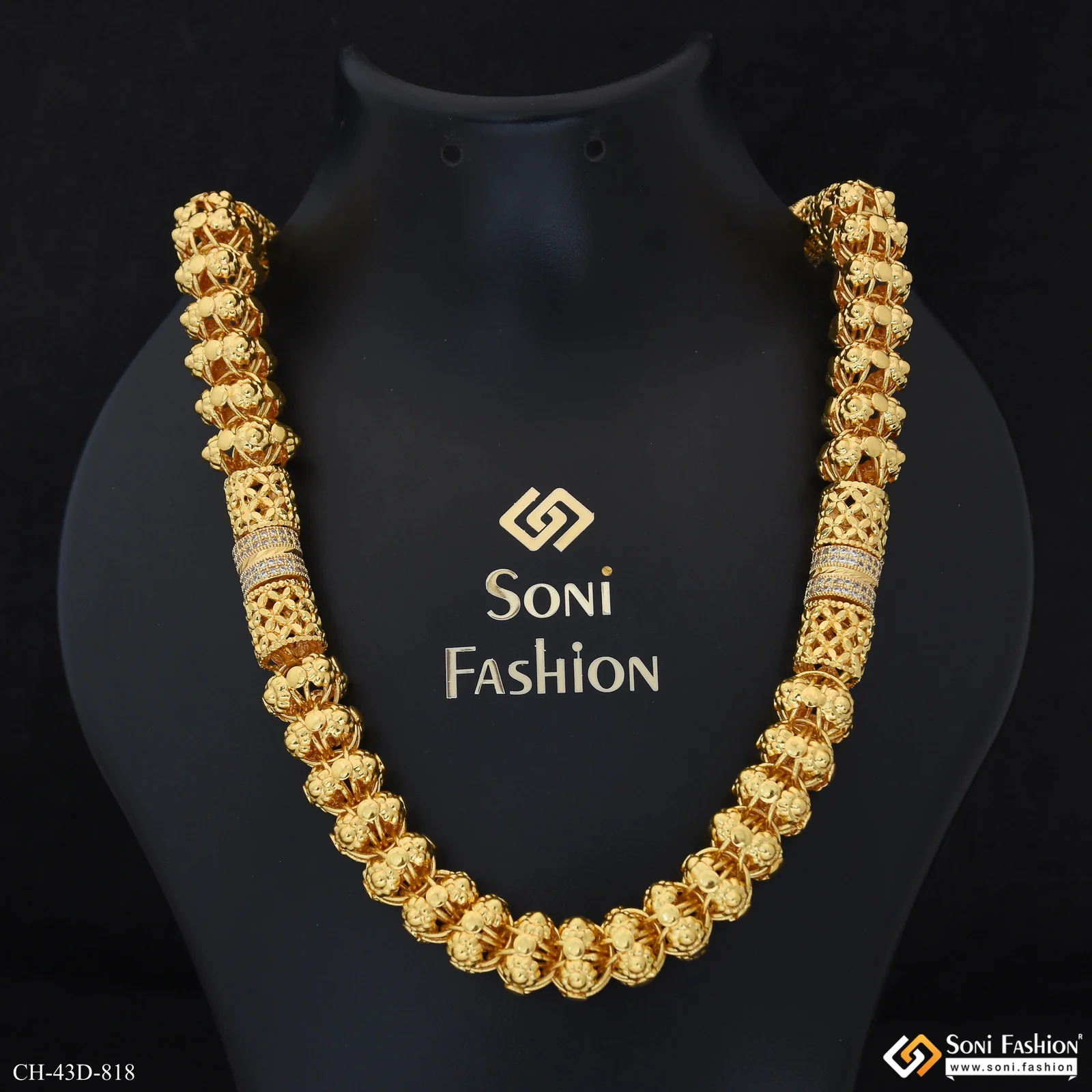 Artisanal Design Gold Plated Rajwadi Chain for Men - Style D818
