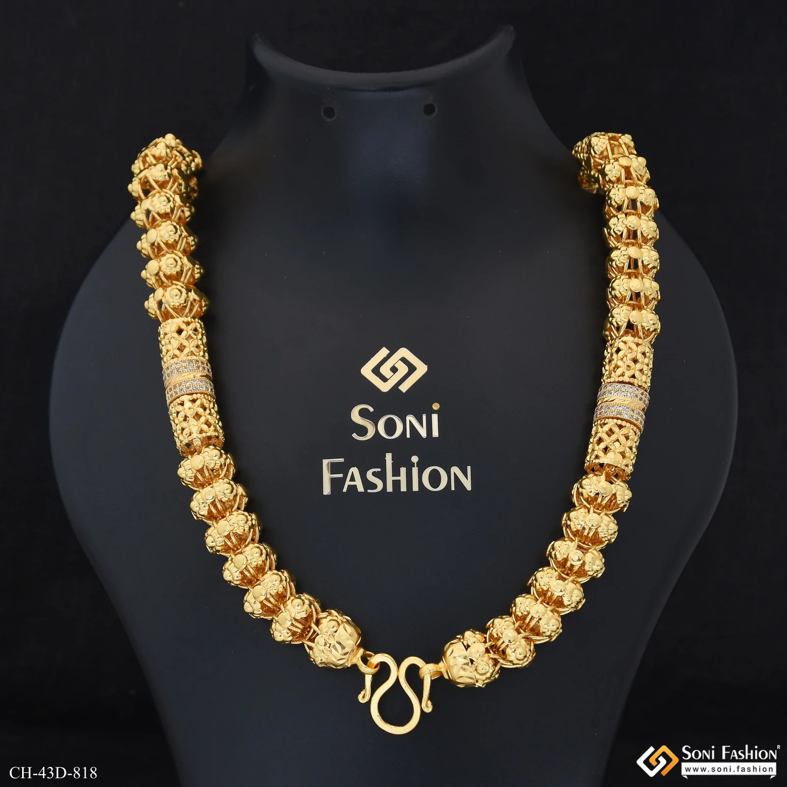 Artisanal Design Gold Plated Rajwadi Chain for Men - Style D818 - Image 5