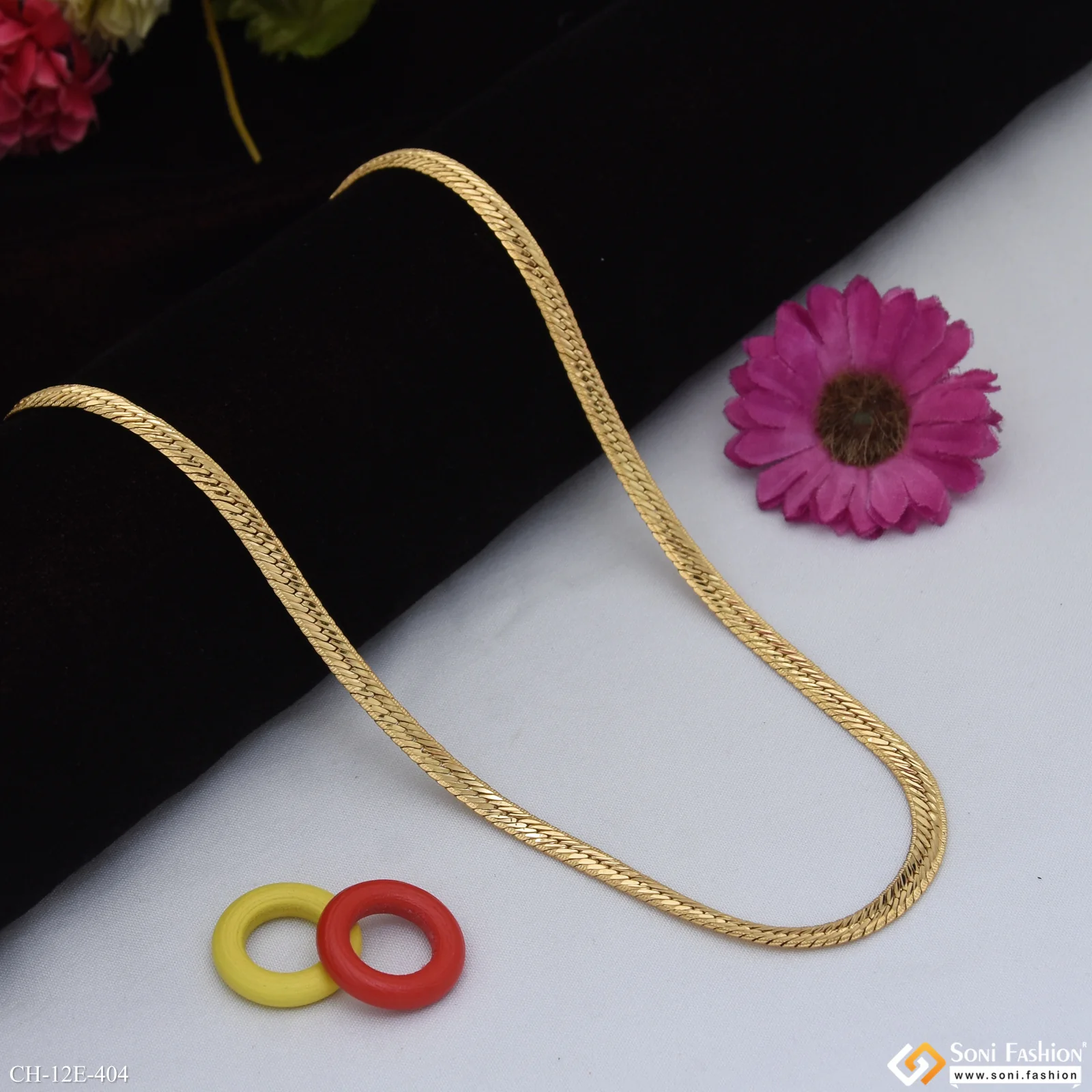 Artisanal Design Gold Plated Snake Chain for Men - Style E404 - Image 5