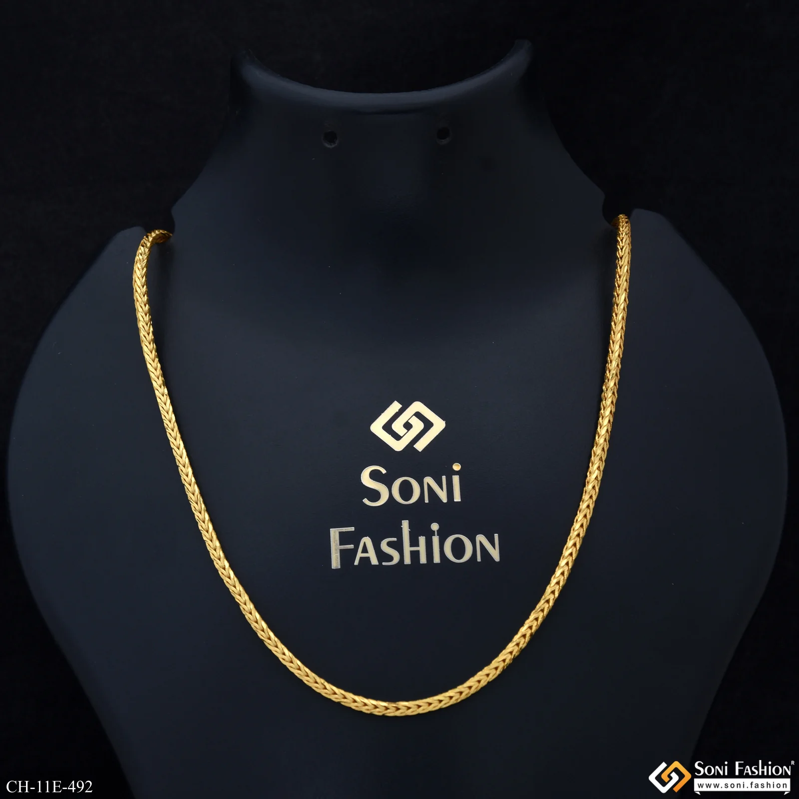 Artisanal Design Gold Plated Snake Chain for Men - Style E492