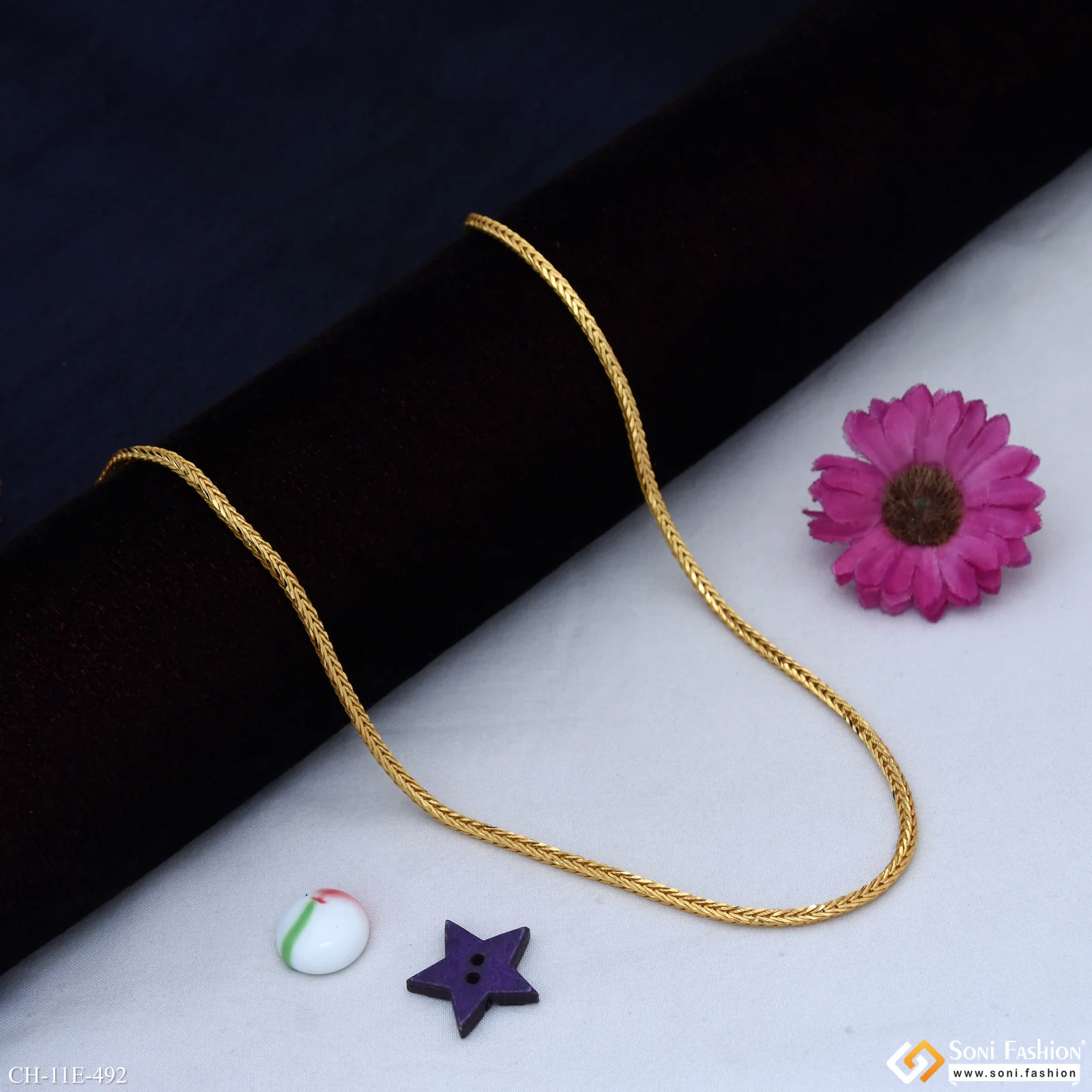 Artisanal Design Gold Plated Snake Chain for Men - Style E492 - Image 4