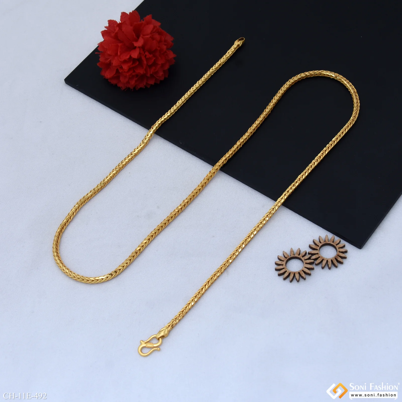 Artisanal Design Gold Plated Snake Chain for Men - Style E492 - Image 5