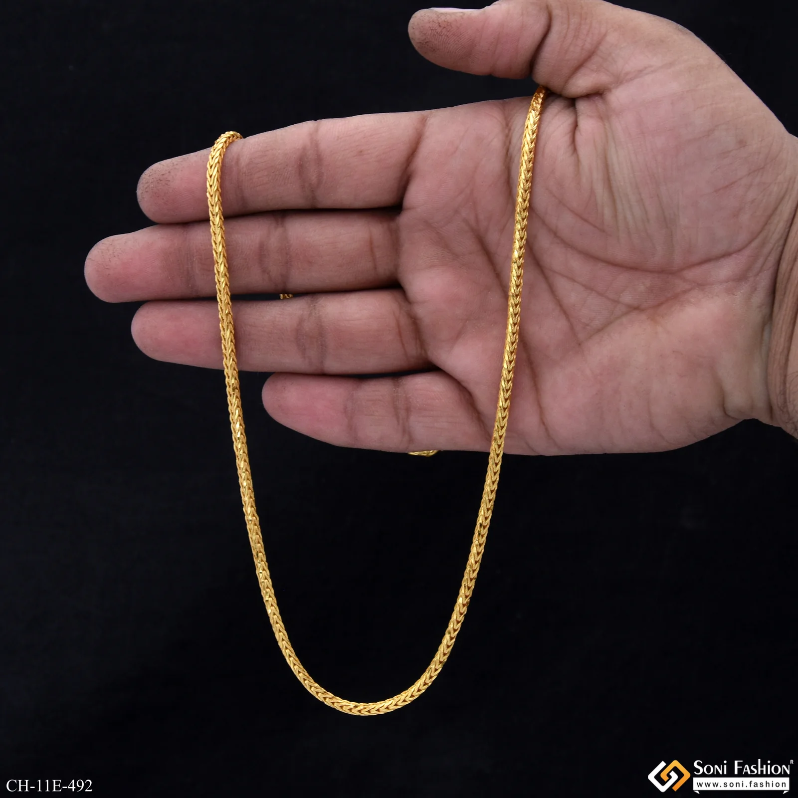 Artisanal Design Gold Plated Snake Chain for Men - Style E492 - Image 6