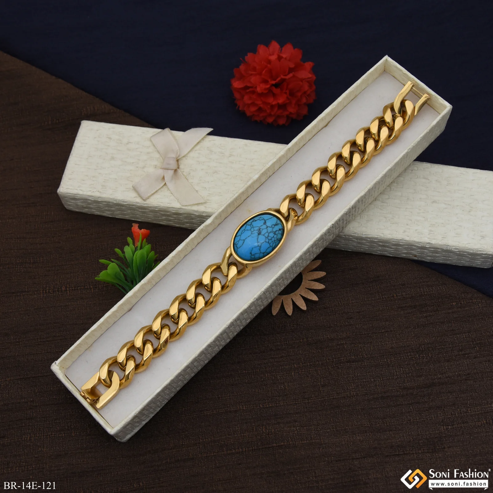 Artisanal Design Stainless Steel Link Bracelet for Men - Style E121 - Image 2