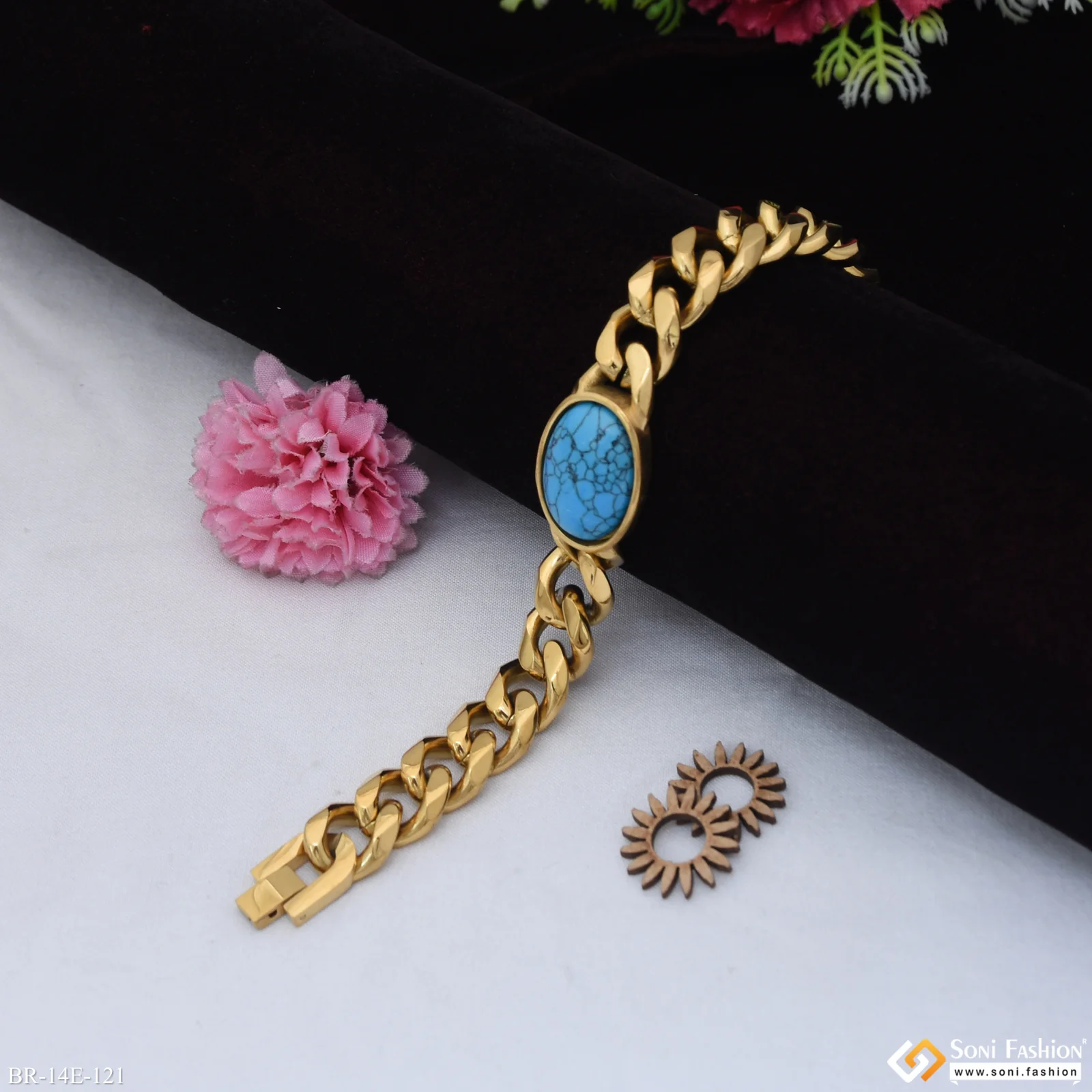 Artisanal Design Stainless Steel Link Bracelet for Men - Style E121 - Image 3