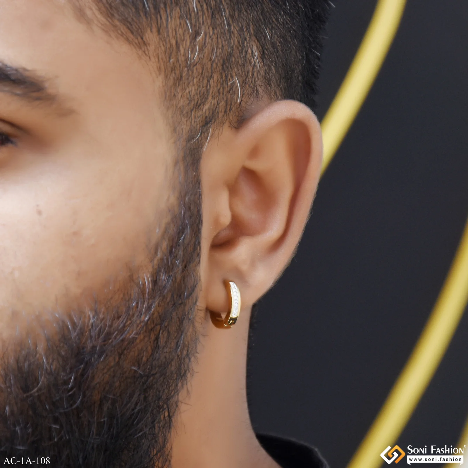 Artisanal Design Stainless Steel Stud Earring for Men (2 Pc) - Style A108 - Image 2