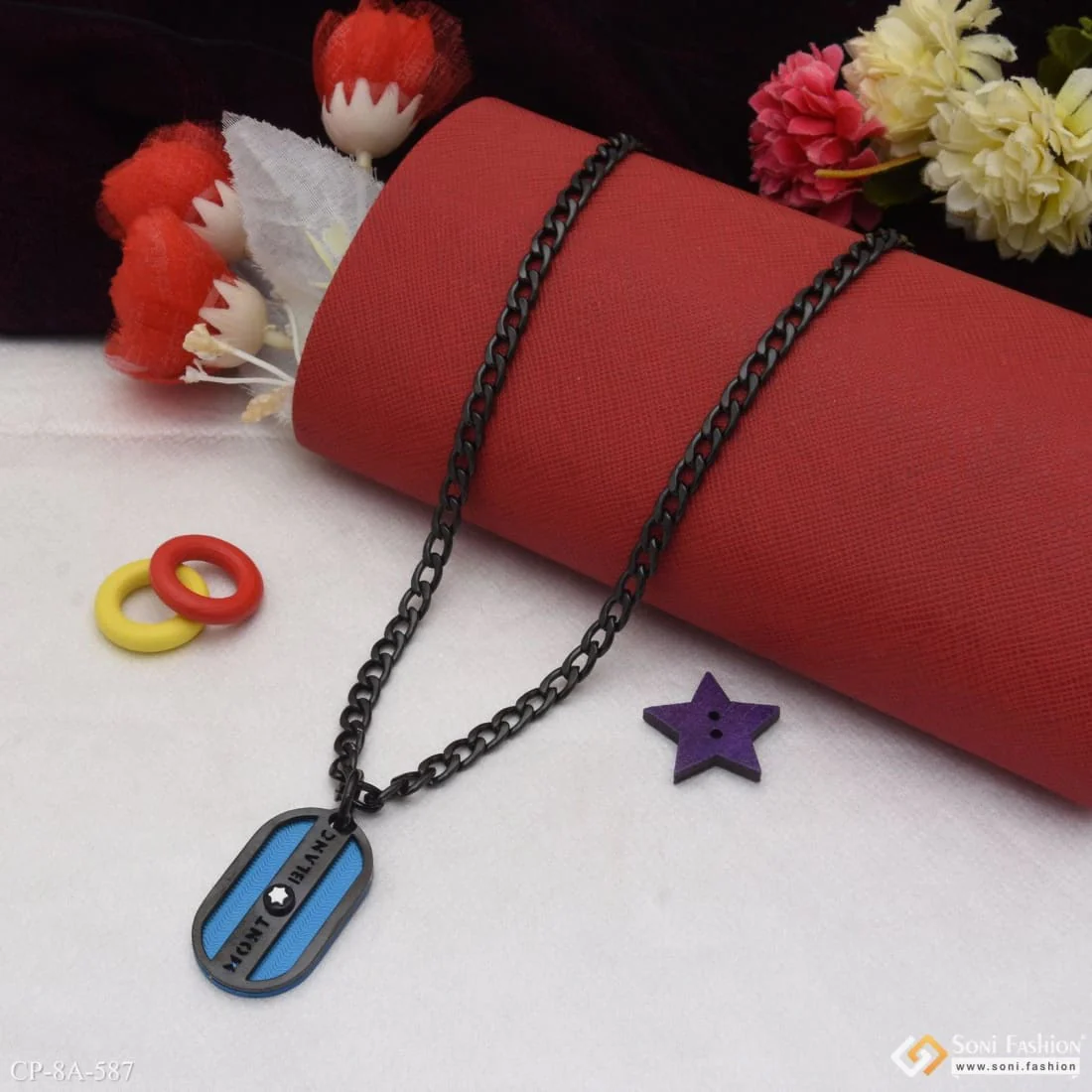 Attention-Getting Design Black Color Chain Pendant Combo for Men - Style A587 - Image 4