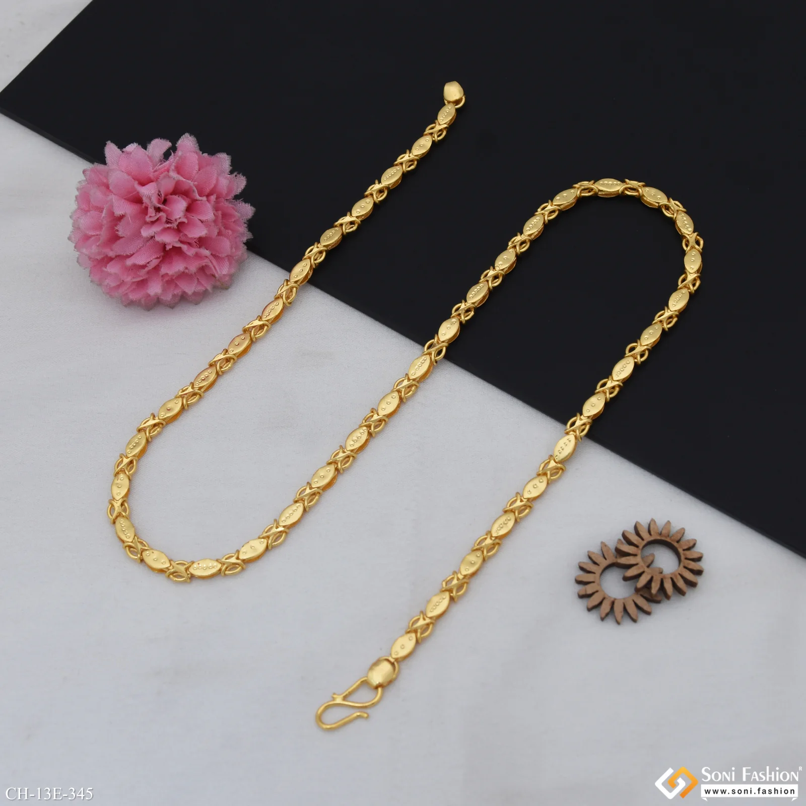 Attention-Getting Design Gold Plated Chain for Men - Style E345 - Image 5