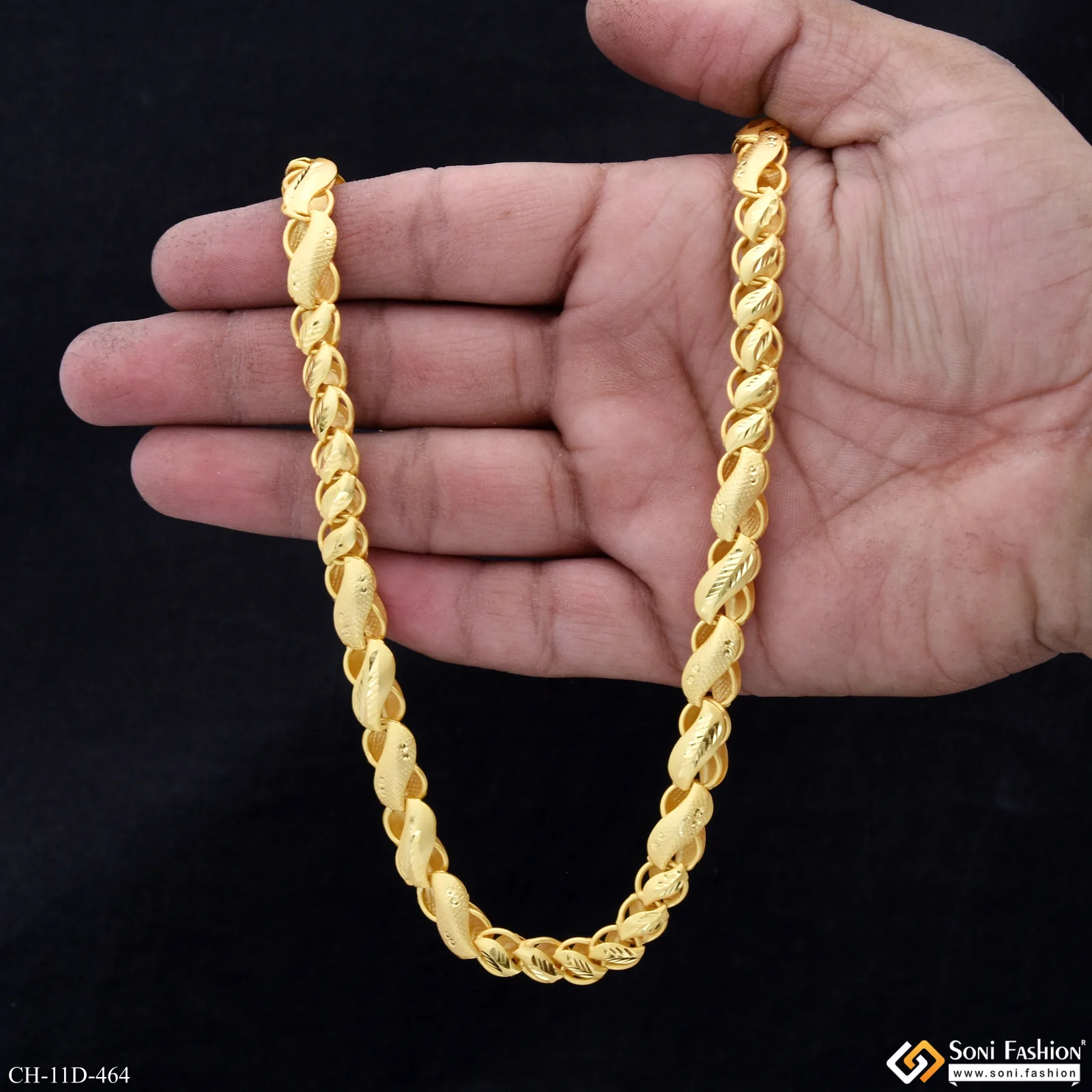 Attention-Getting Design Gold Plated Kohli Chain for Men - Style D464 - Image 6