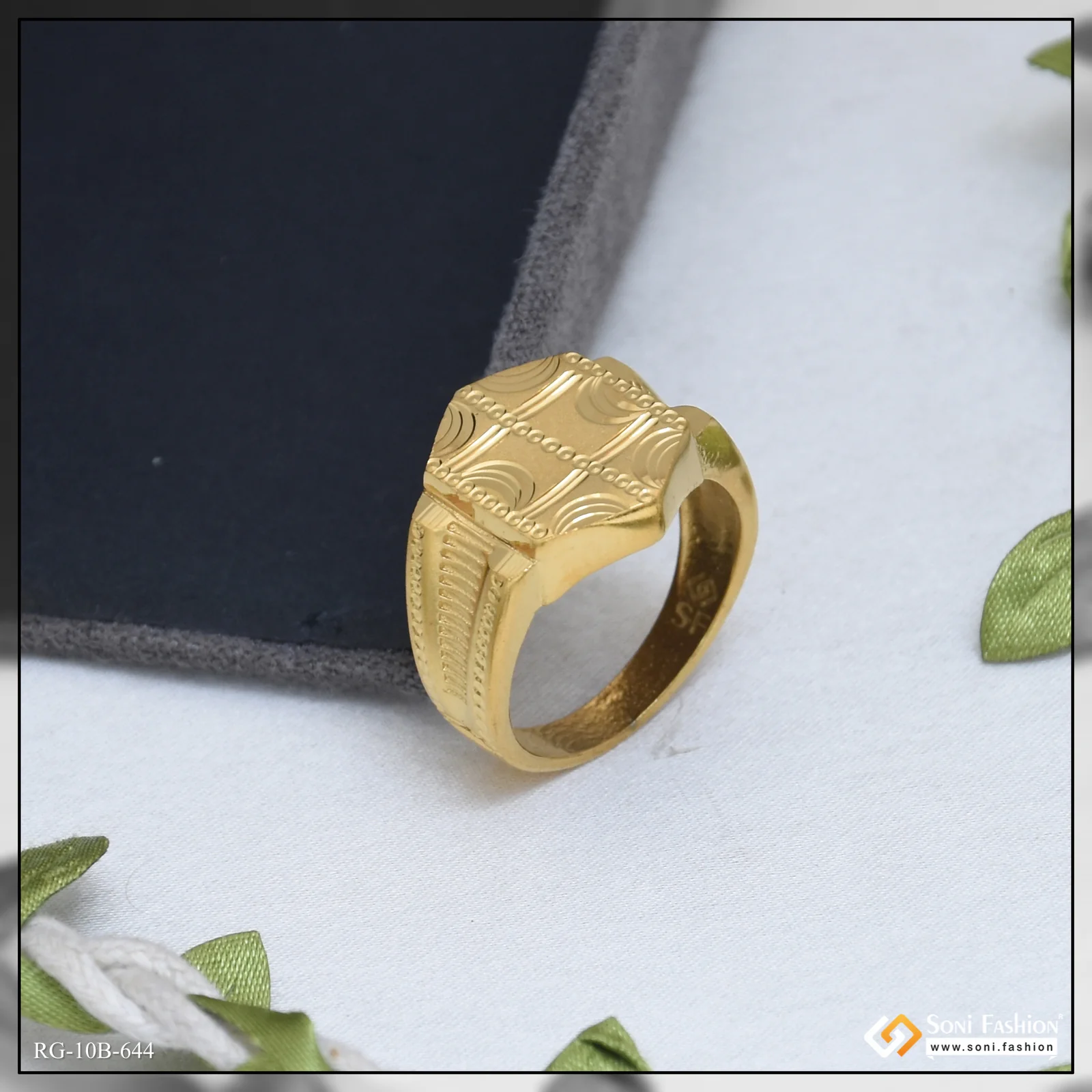 Attention-Getting Design Gold Plated Ring for Men - Style B644 - Image 4