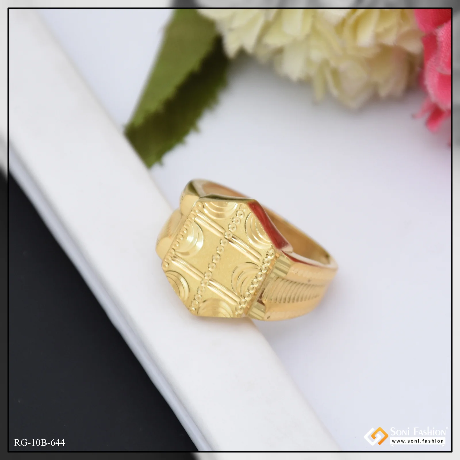Attention-Getting Design Gold Plated Ring for Men - Style B644 - Image 5