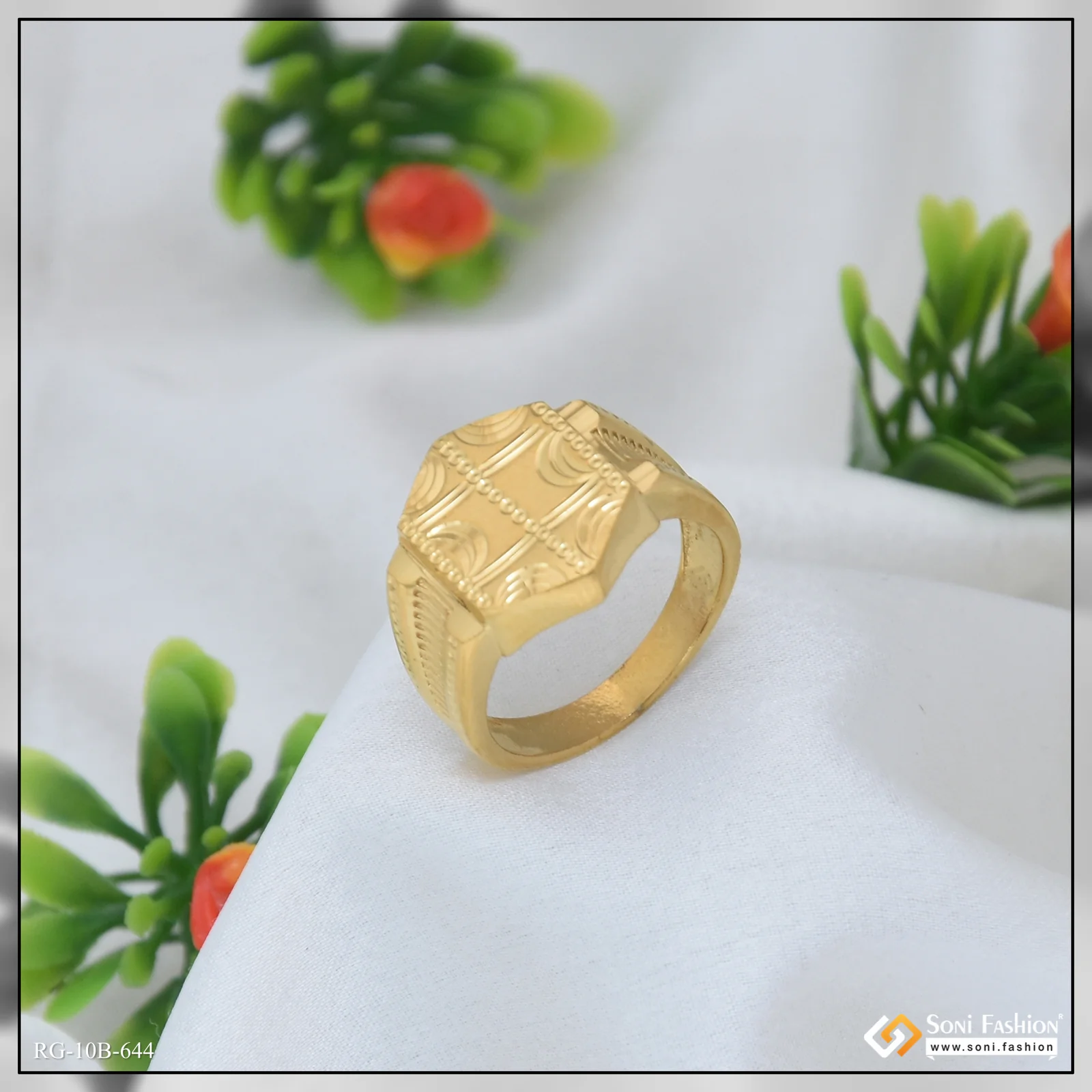 Attention-Getting Design Gold Plated Ring for Men - Style B644 - Image 6