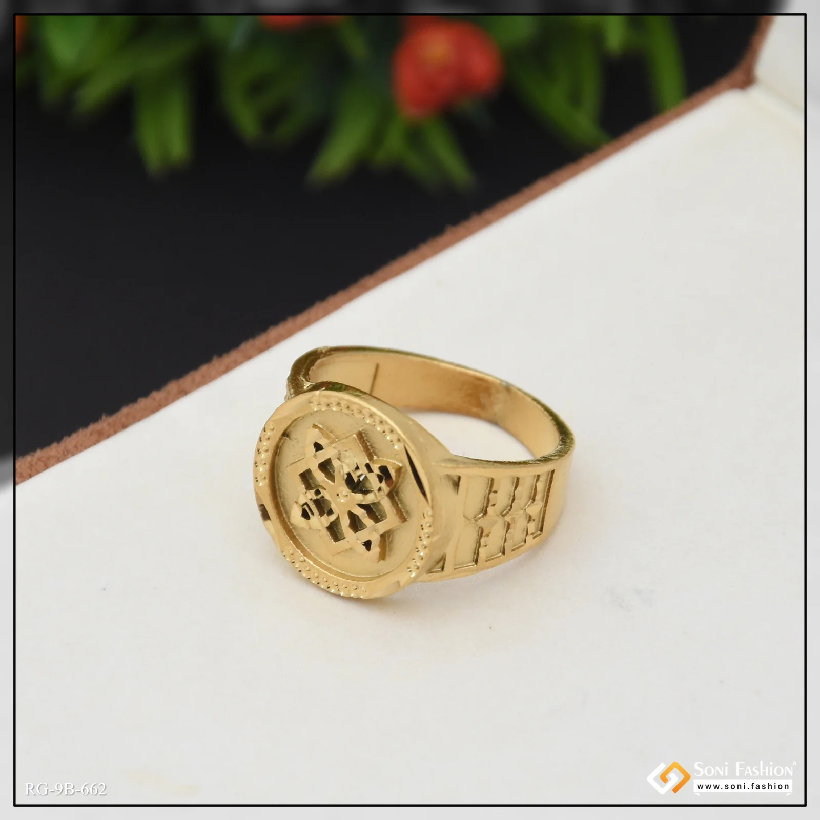 Attention-Getting Design Gold Plated Ring for Men - Style B662 - Image 4