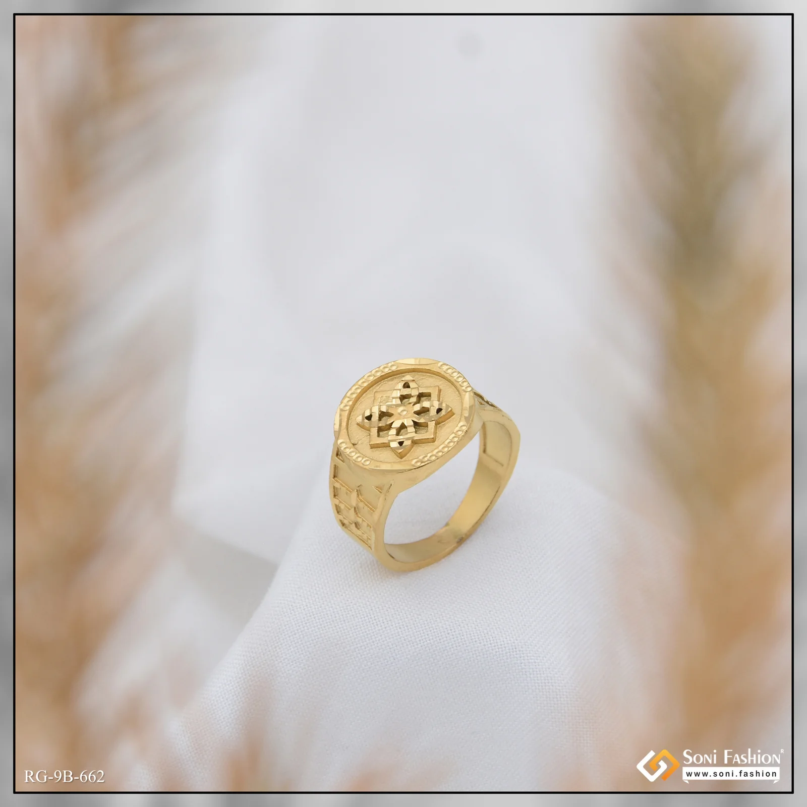 Attention-Getting Design Gold Plated Ring for Men - Style B662 - Image 6