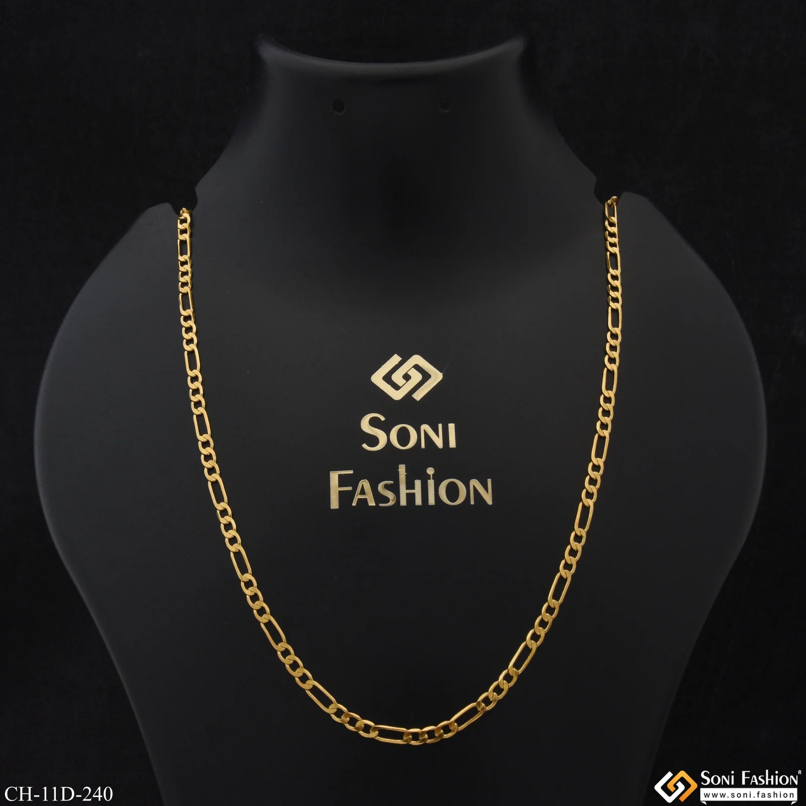 Attention-Getting Design Gold Plated Sachin Chain for Men - Style D240 - Image 2