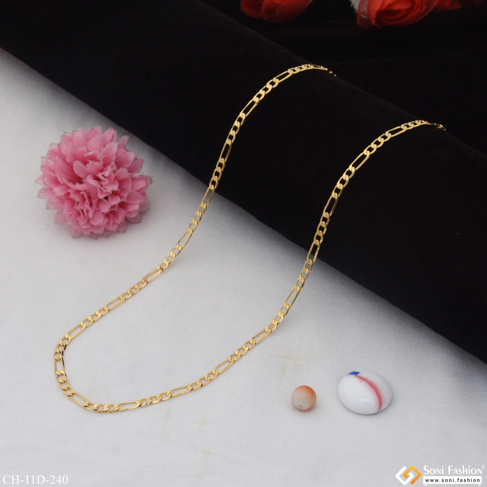 Attention-Getting Design Gold Plated Sachin Chain for Men - Style D240 - Image 4