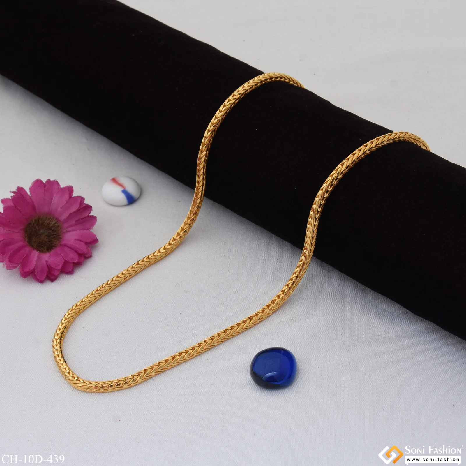 Attention-Getting Design Gold Plated Snake Chain for Men - Style D439 - Image 3