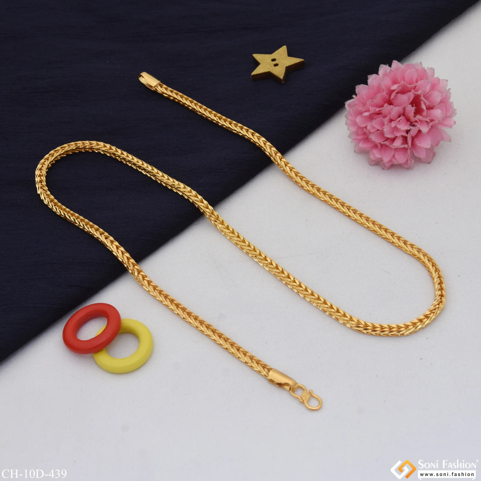 Attention-Getting Design Gold Plated Snake Chain for Men - Style D439 - Image 5