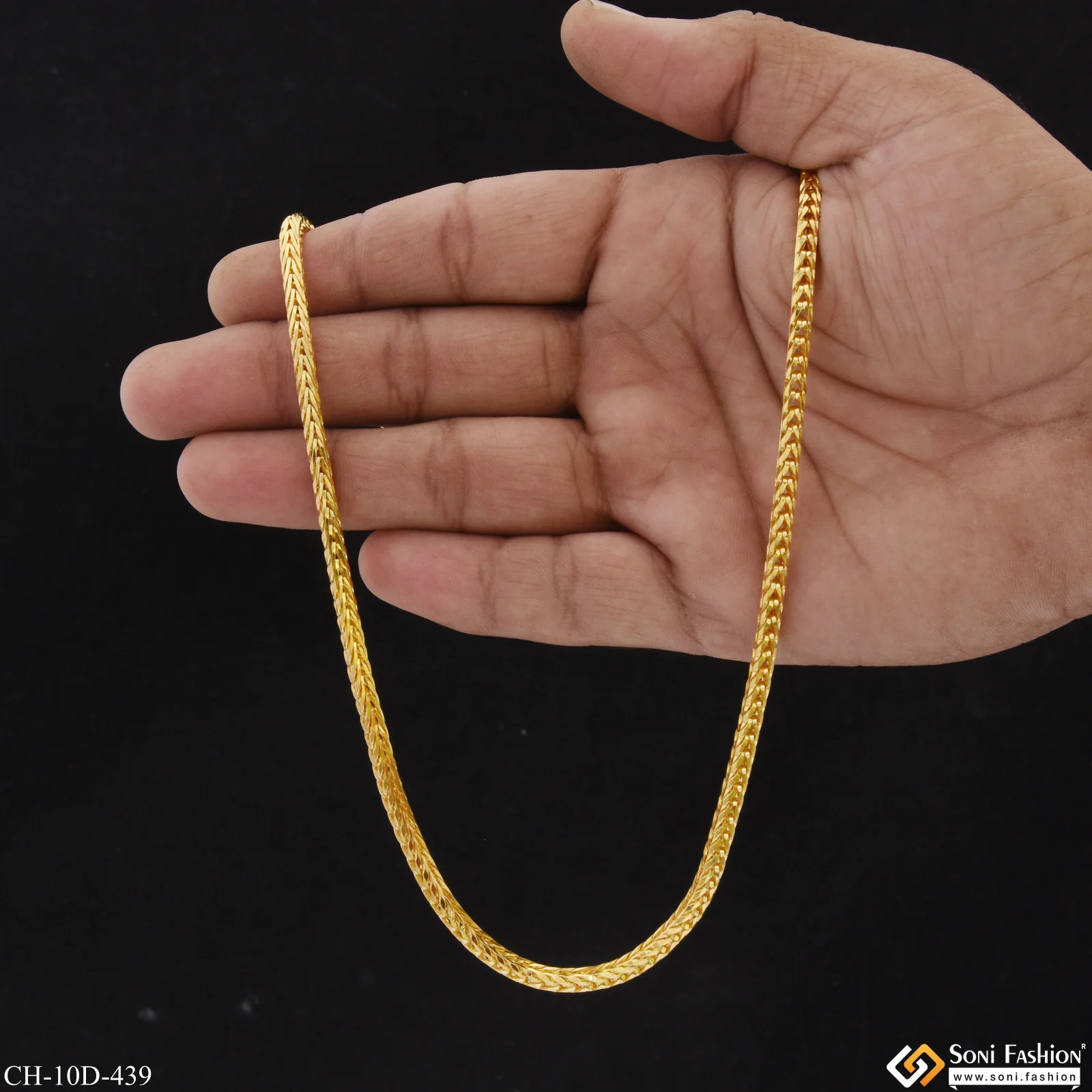 Attention-Getting Design Gold Plated Snake Chain for Men - Style D439 - Image 6