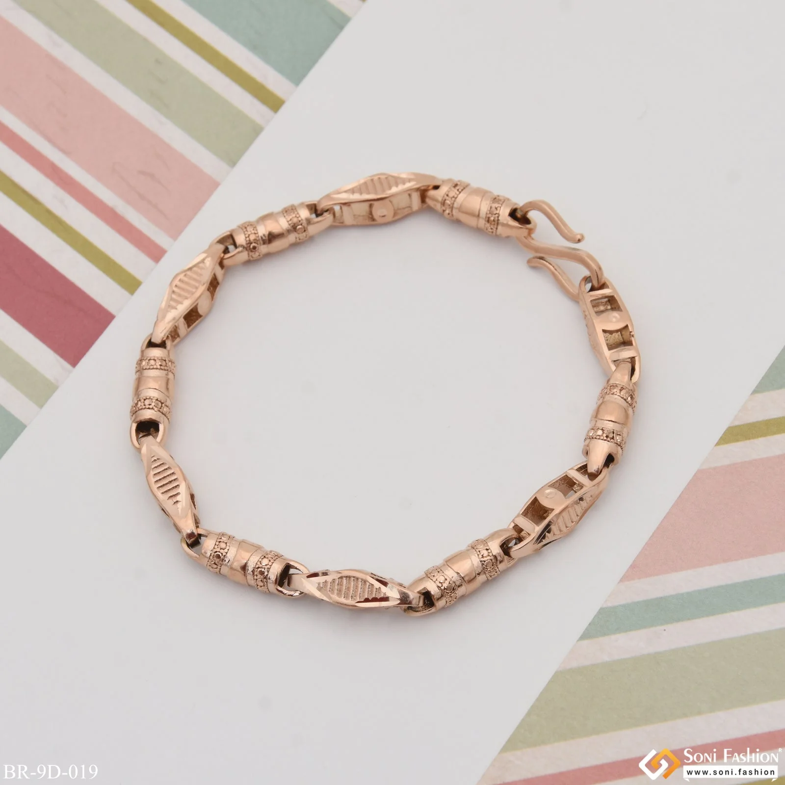 Awesome Design Antique Design Rose Gold Color Bracelet for Men - Style D019 - Image 2