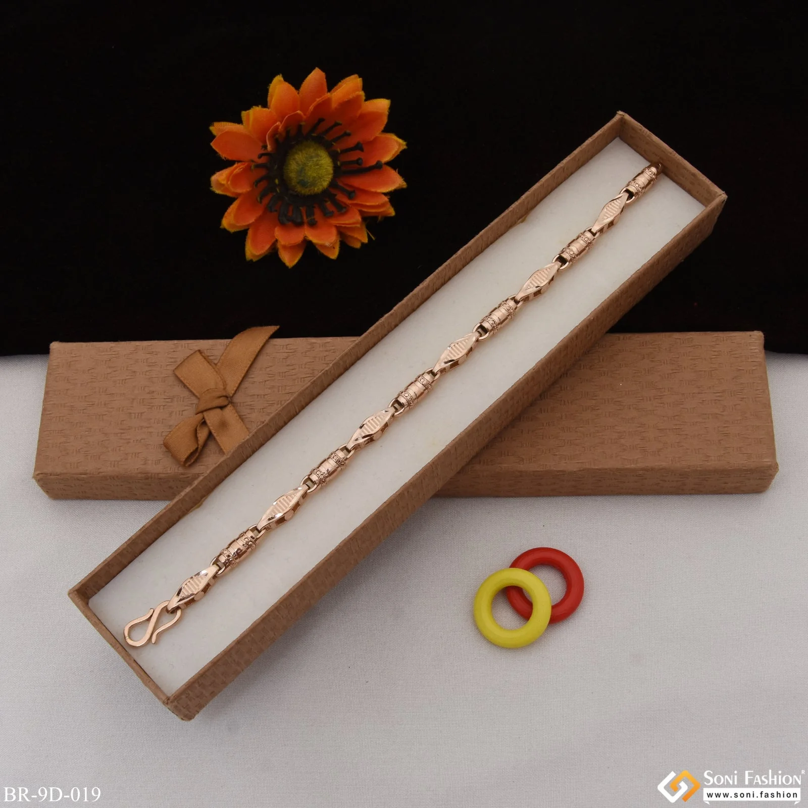 Awesome Design Antique Design Rose Gold Color Bracelet for Men - Style D019 - Image 4