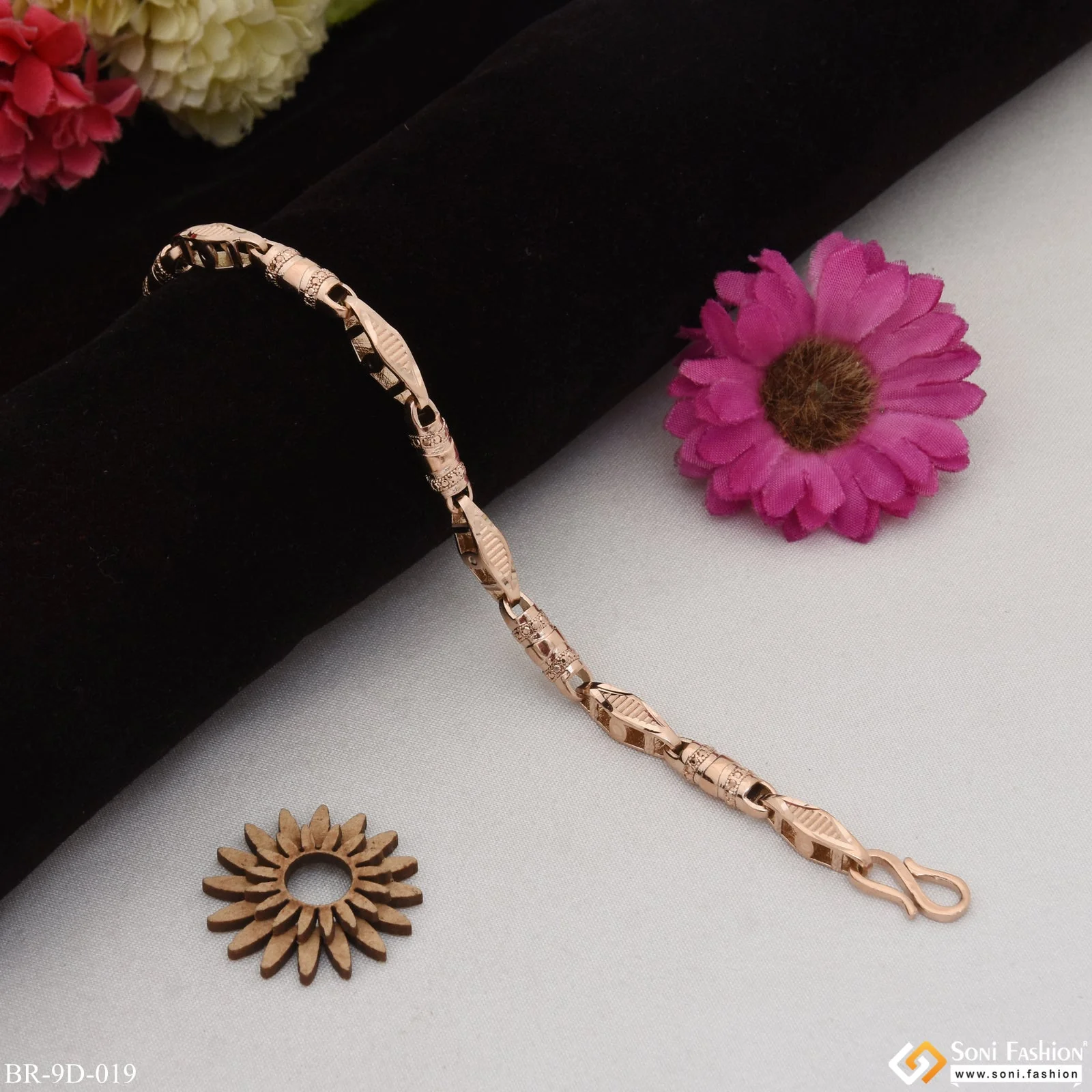 Awesome Design Antique Design Rose Gold Color Bracelet for Men - Style D019 - Image 5