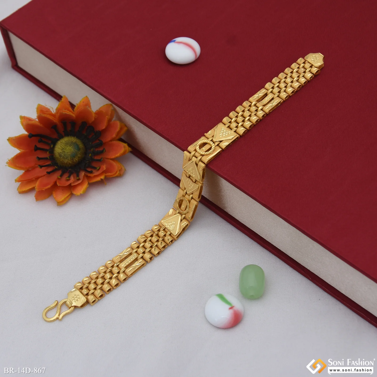 Awesome Design Gold Plated Box Bracelet for Men - Style D867 - Image 4