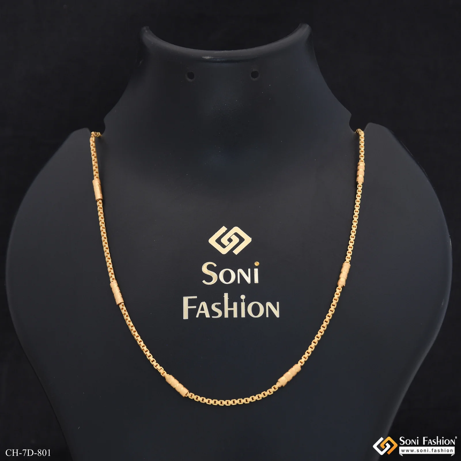 Awesome Design Gold Plated Box Link With Pipe for Men - Style D801 - Image 2