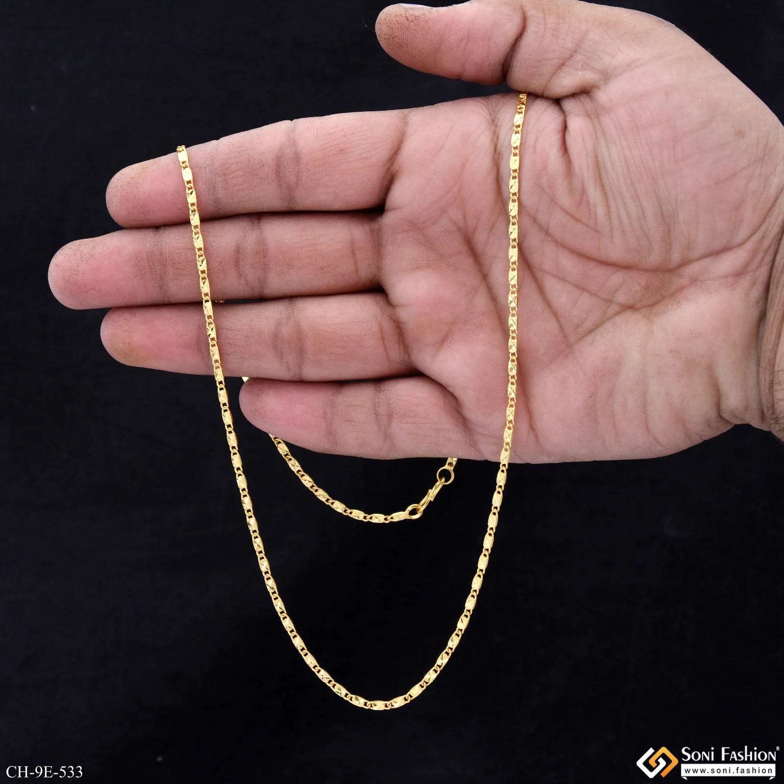 Awesome Design Gold Plated Chain for Men - Style E533 - Image 6