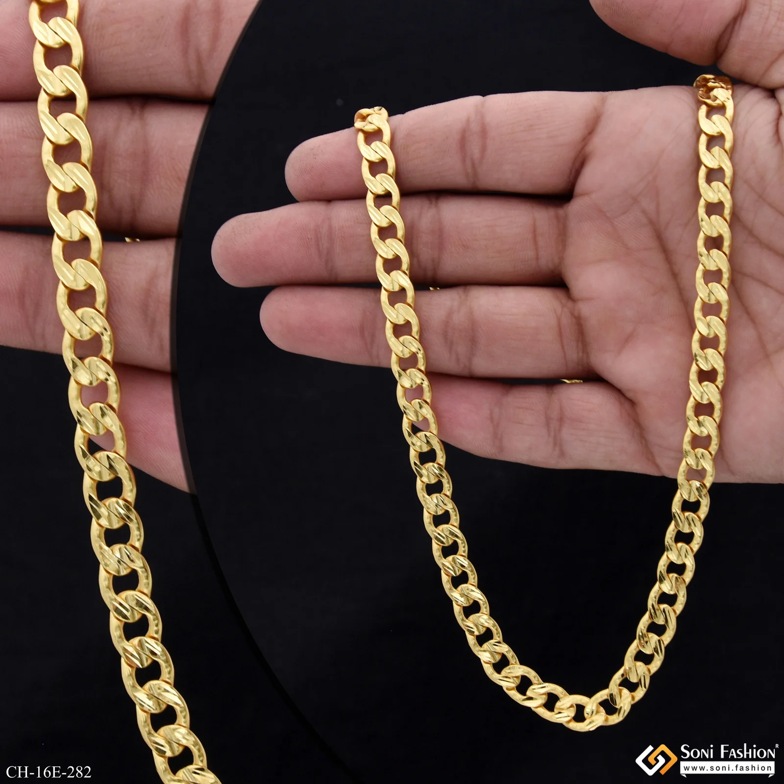Awesome Design Gold Plated Link Chain for Men - Style E282 - Image 2