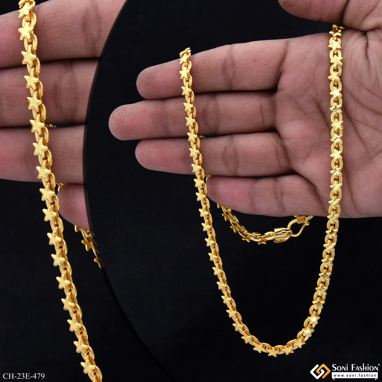 Awesome Design Gold Plated Link Chain for Men - Style E479 - Image 2