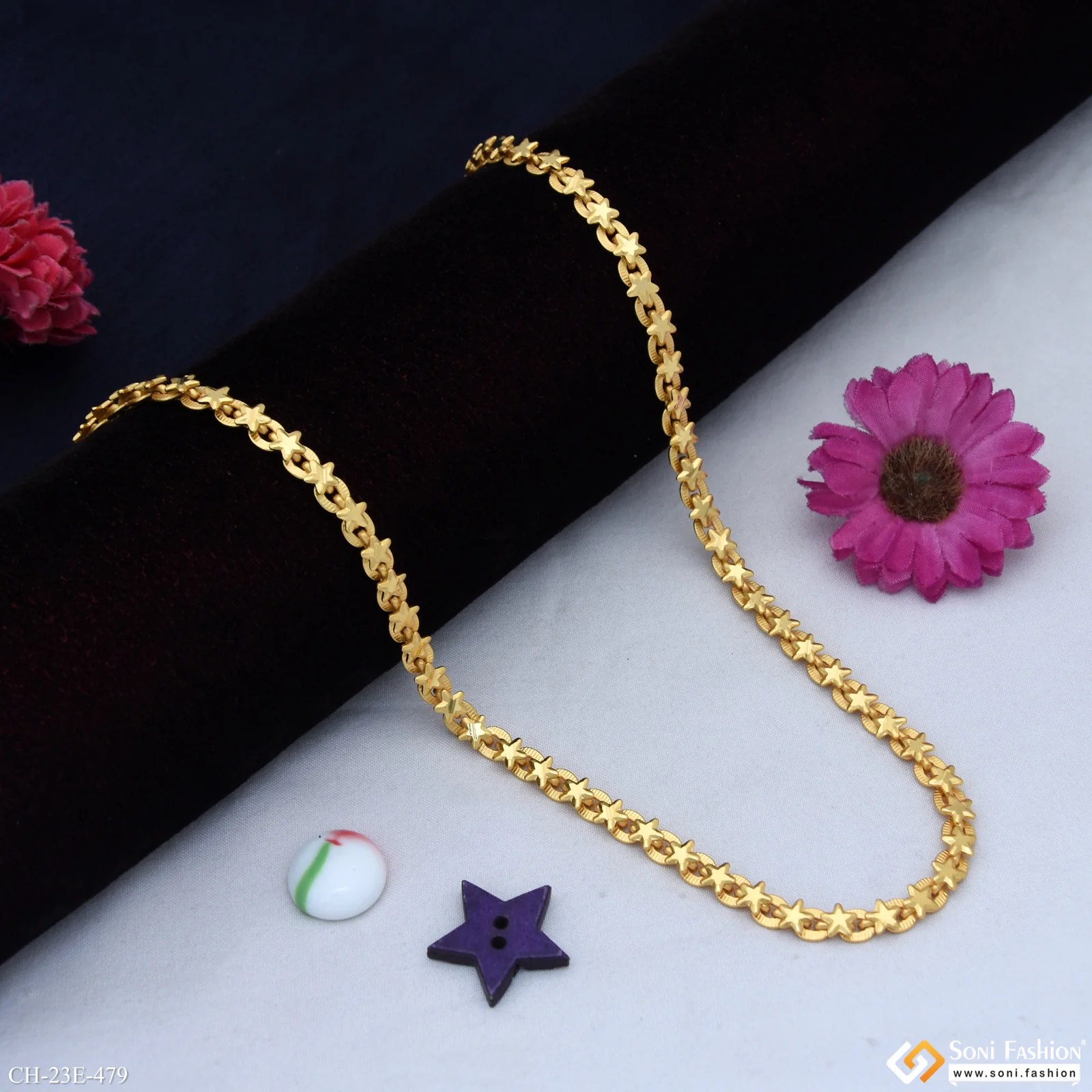 Awesome Design Gold Plated Link Chain for Men - Style E479 - Image 4
