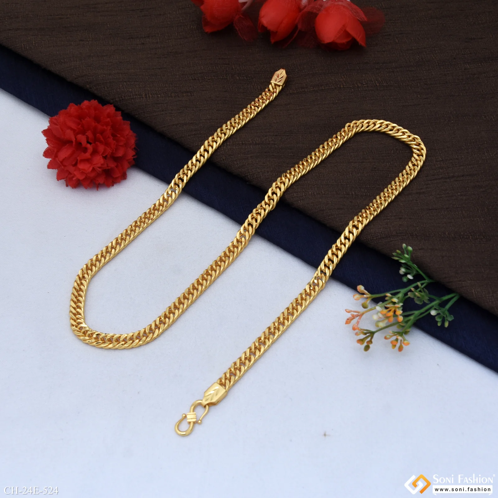 Awesome Design Gold Plated Link Chain for Men - Style E524 - Image 5