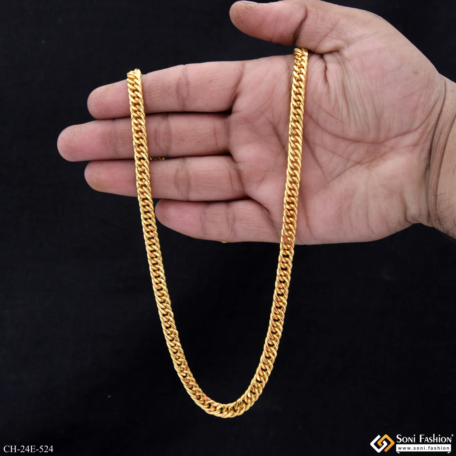 Awesome Design Gold Plated Link Chain for Men - Style E524 - Image 6